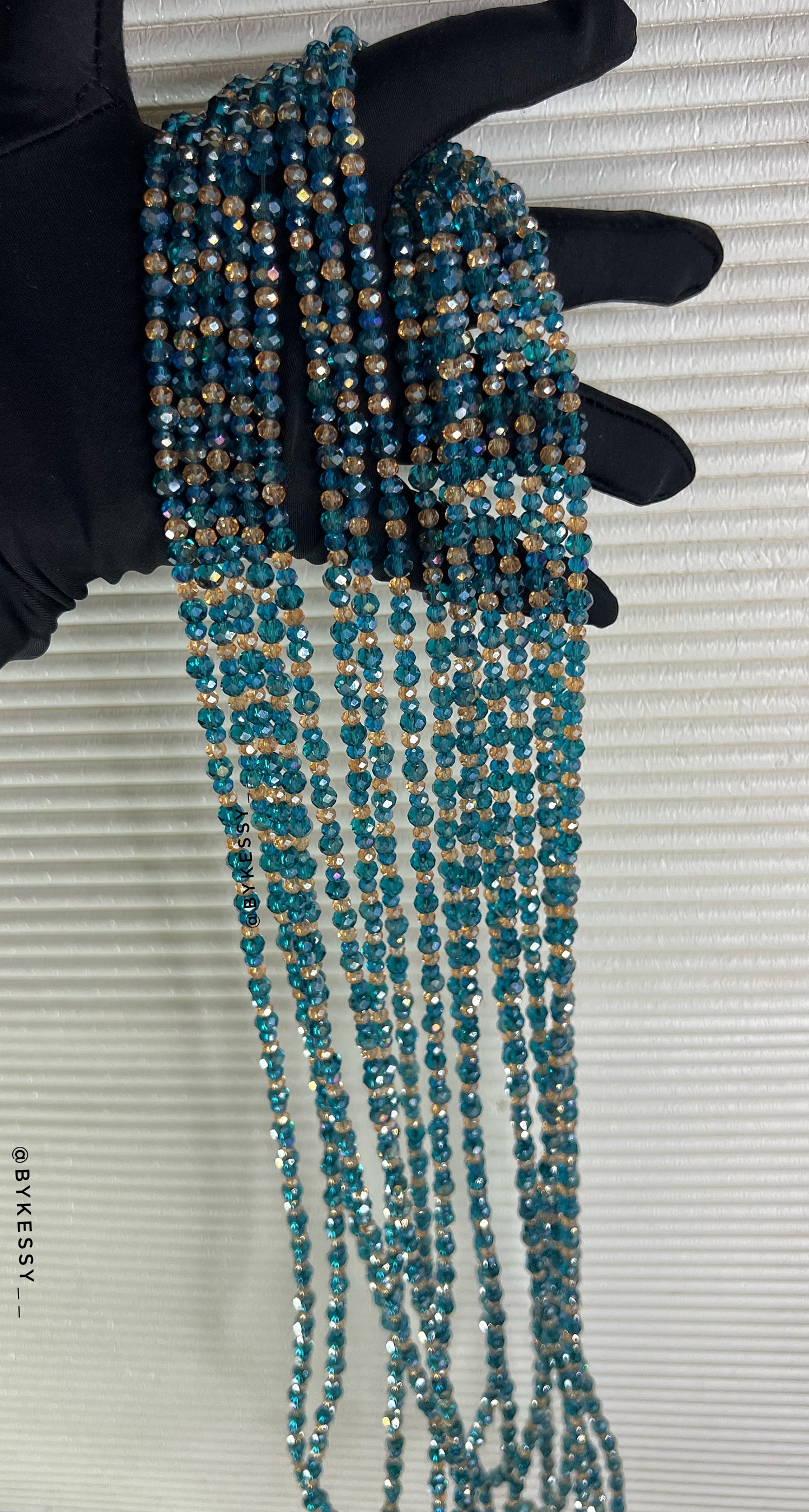 Wholesale Crystal Waist Beads | Zarah GlowVeil | Red Coral Pink Silver Gold Green Black Blue Tie Ons & Clasps Handcrafted African Waist Beads