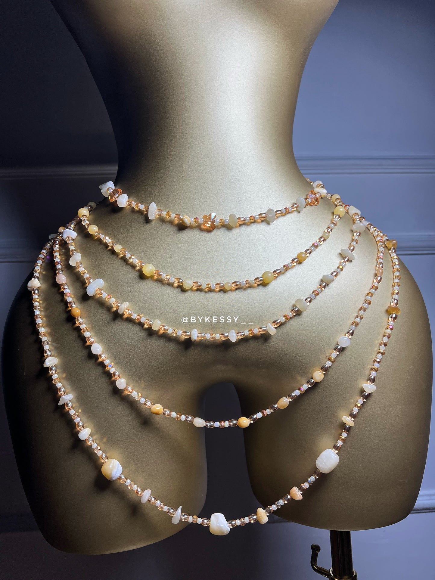 Honey Calcite Gemstone Waist Beads