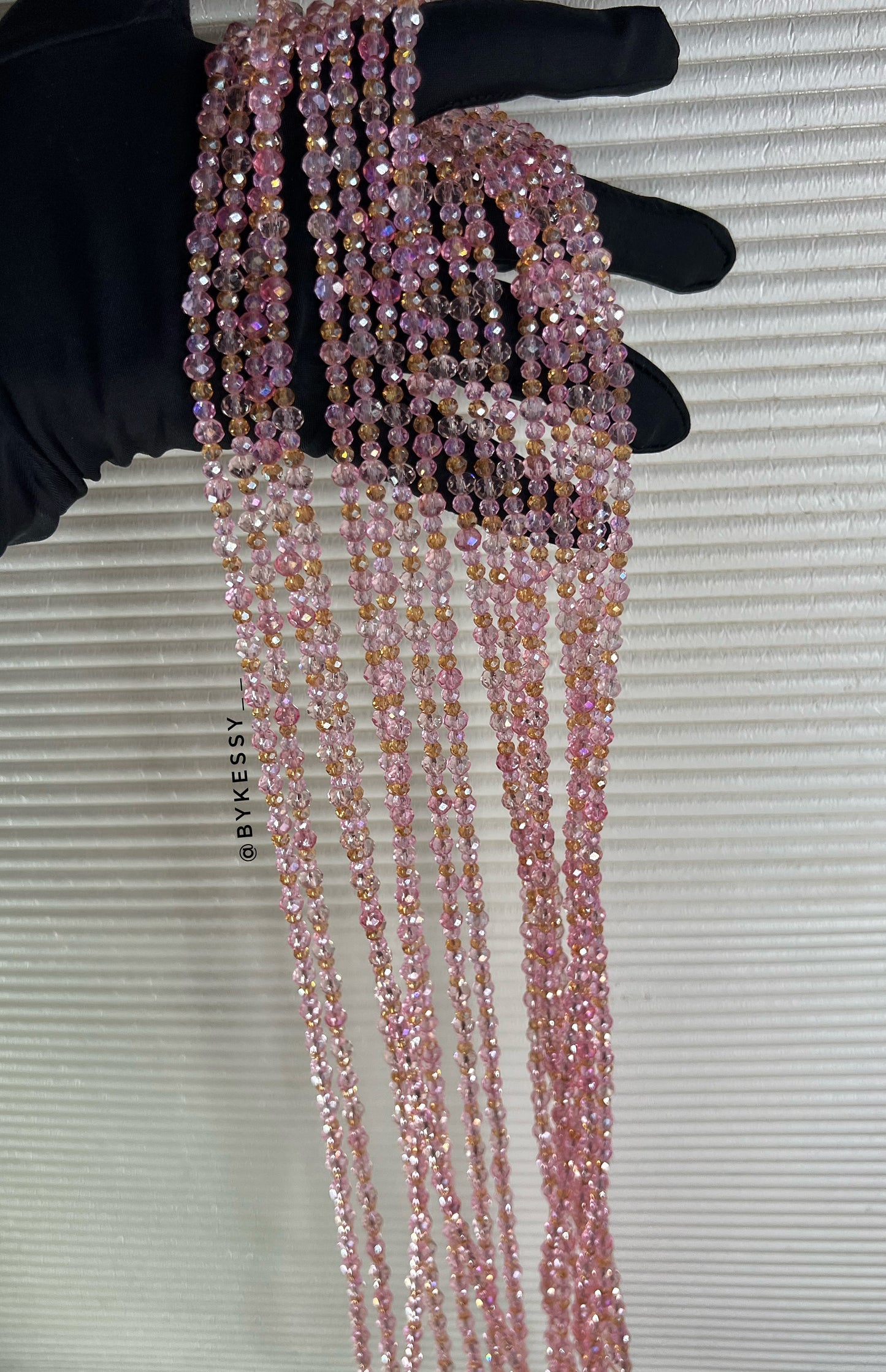 Wholesale Crystal Waist Beads | Zarah GlowVeil | Red Coral Pink Silver Gold Green Black Blue Tie Ons & Clasps Handcrafted African Waist Beads