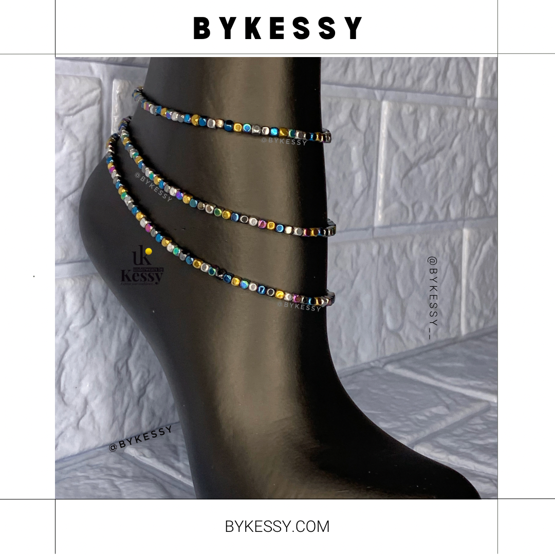 Hematite Anklet ; Multicolor