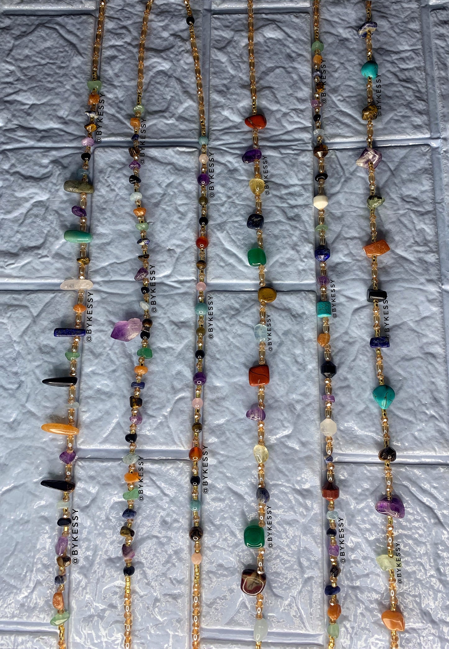 7 Chakra Waist Beads - Gold | Healing Crystals | Yoga| Set of 6