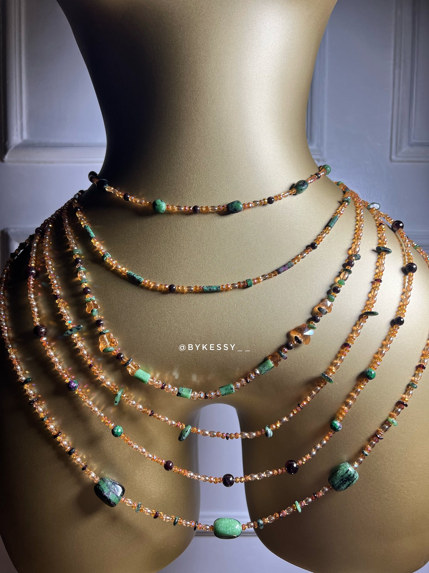 Garnet X Ruby In Zoisite Gemstone Waist Beads