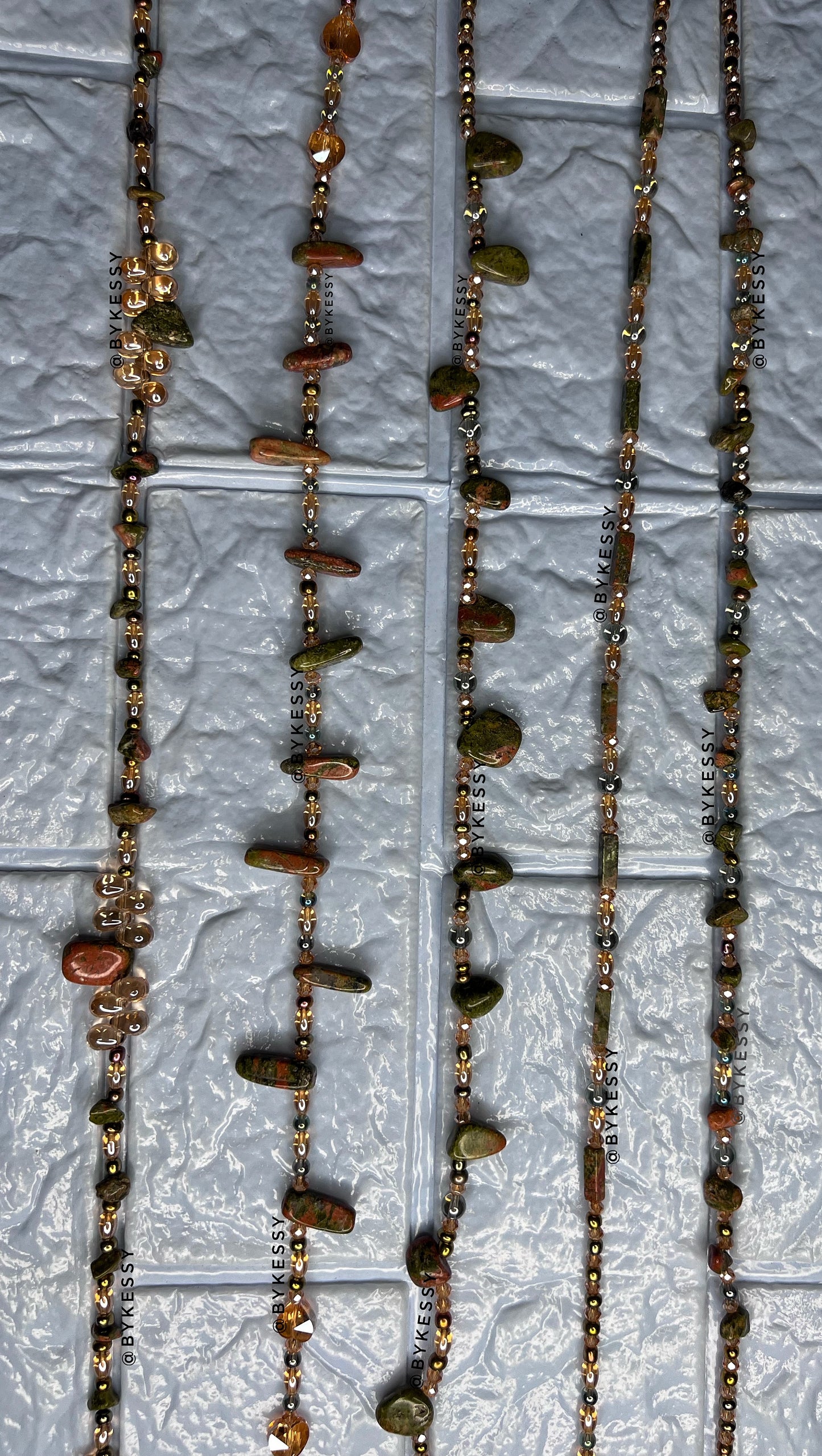 Unakite Healing Crystal Gemstone Waist Beads – For Emotional Healing, Spiritual Growth, Addiction Recovery, Fertility, Balance & Weight Loss Tracking