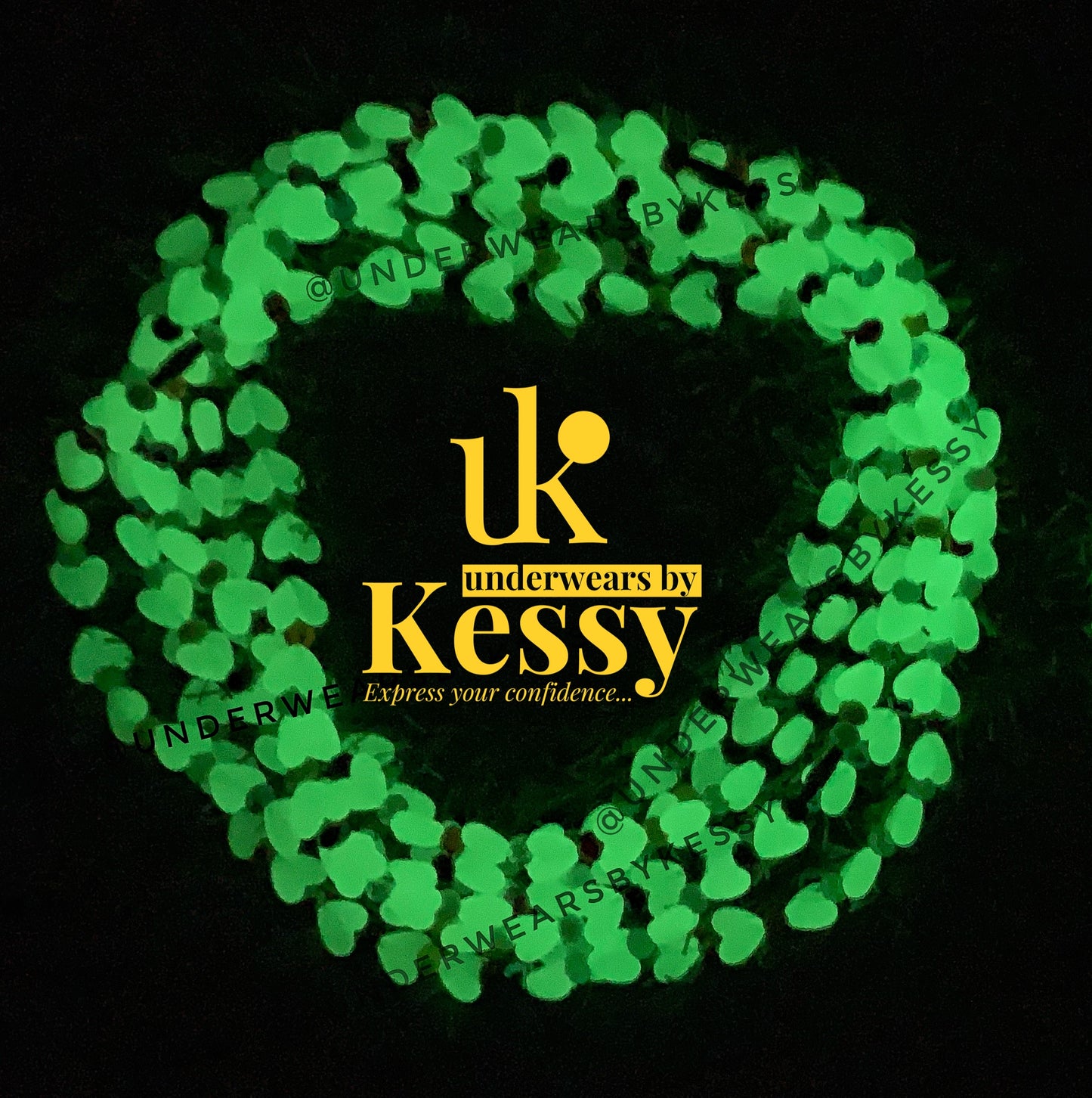 Heart 🤍 Shaped Glow In The Dark Waist Beads