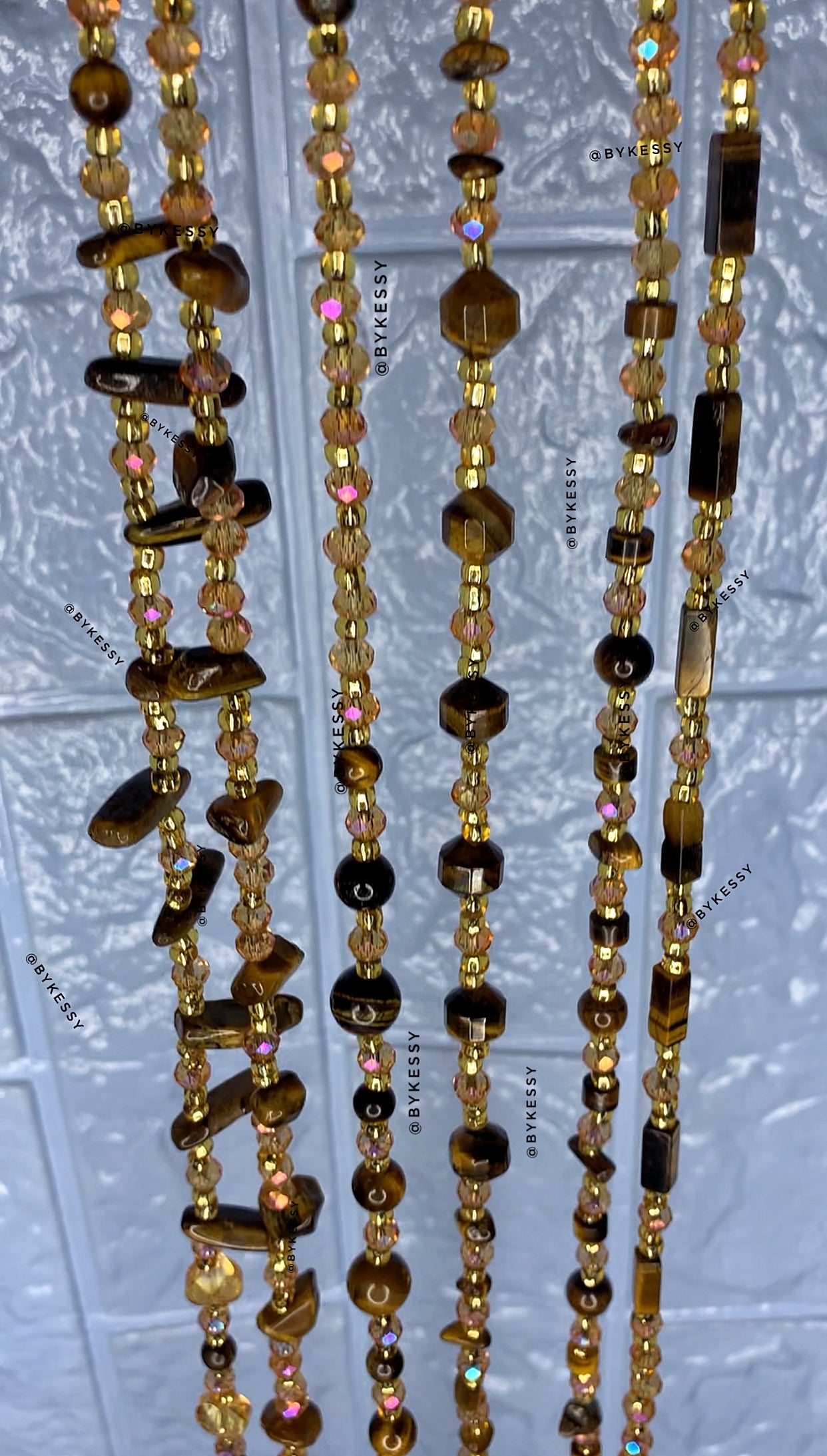 Tiger Eye Healing Crystal Waist Beads – For Confidence, Protection, Clear Vision, Focus, Overcoming Fear & Weight Loss Tracking