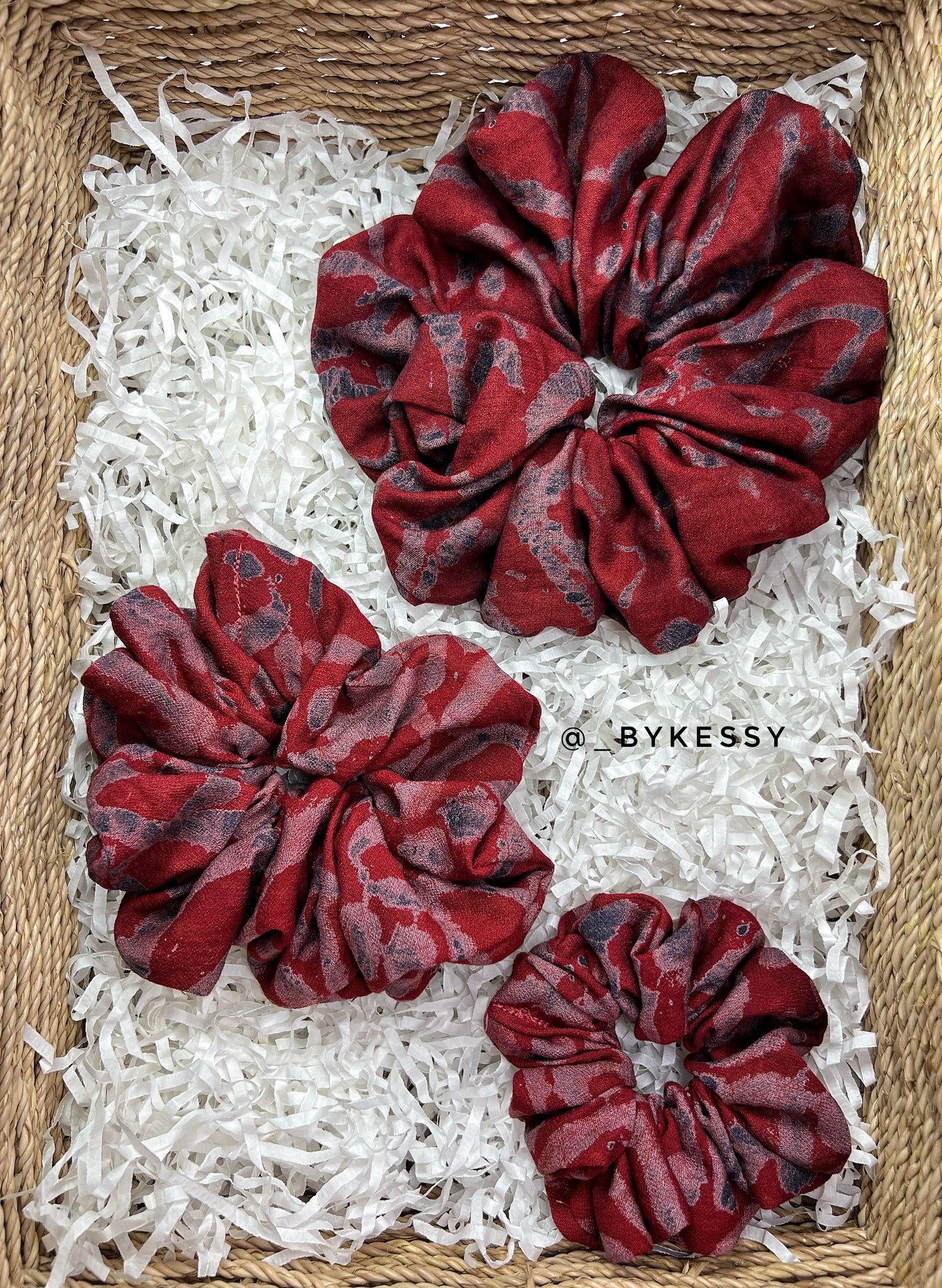Wholesale Adire Scrunchies | African Print Hair Accessories | Hair Ruffles