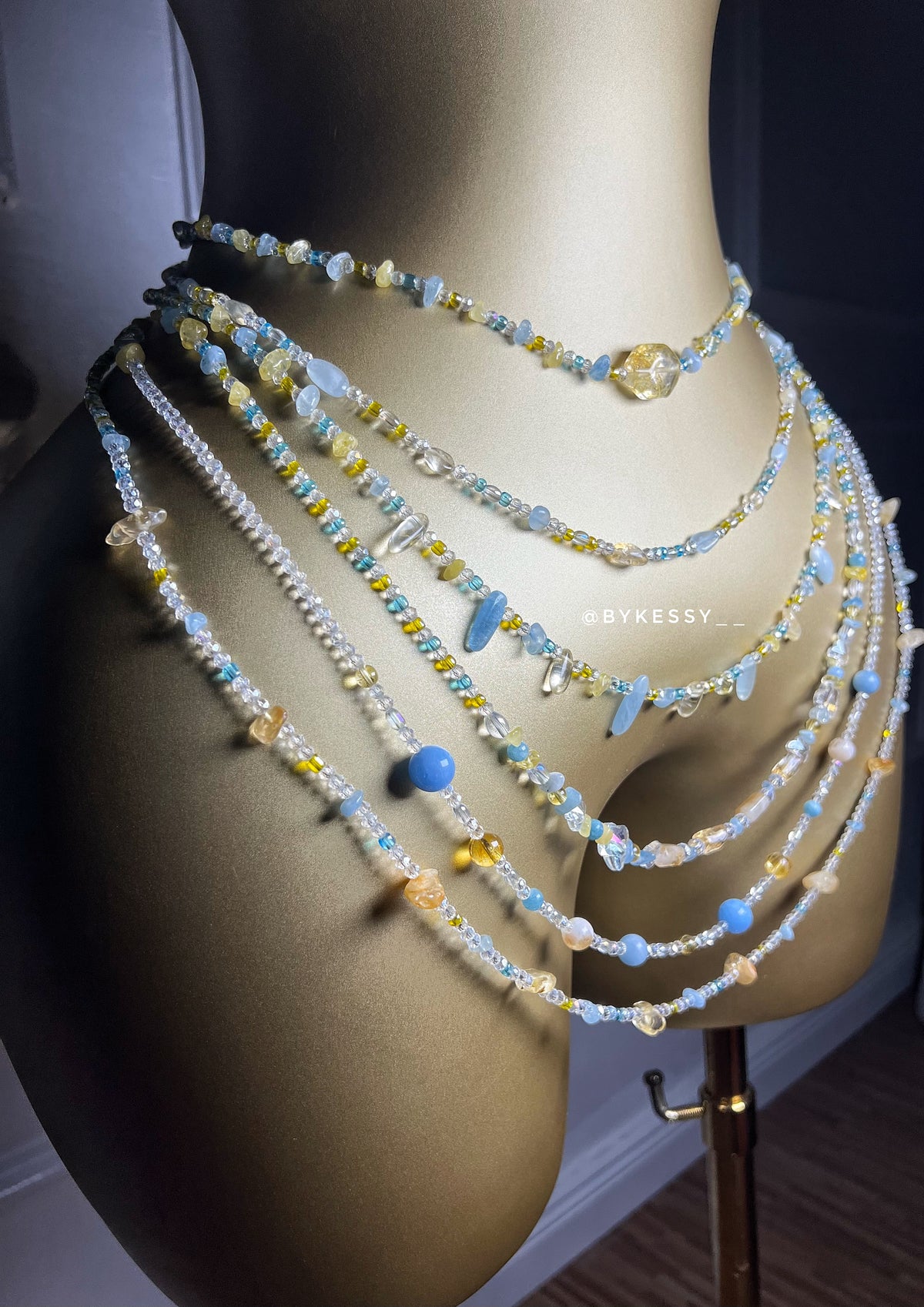 Aquamarine x Citrine Gemstone Waist Beads