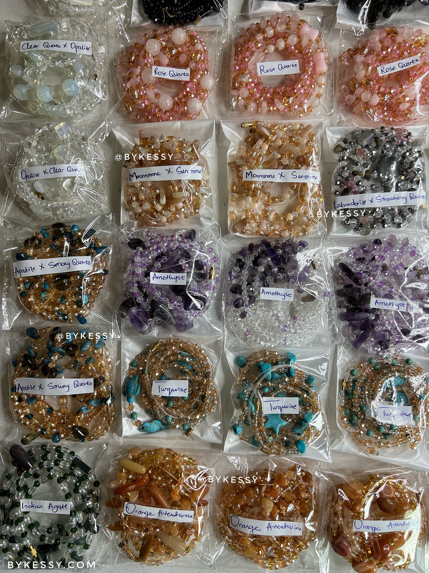 Assorted Wholesale Gemstone Healing Crystal Waist Beads – For Love, Protection, Abundance, Peace, Healing & More | Bulk Gemstone Tie-Ons & Adjustable Clasps | African Spiritual Waist Beads (20 – 1,000 Strands)