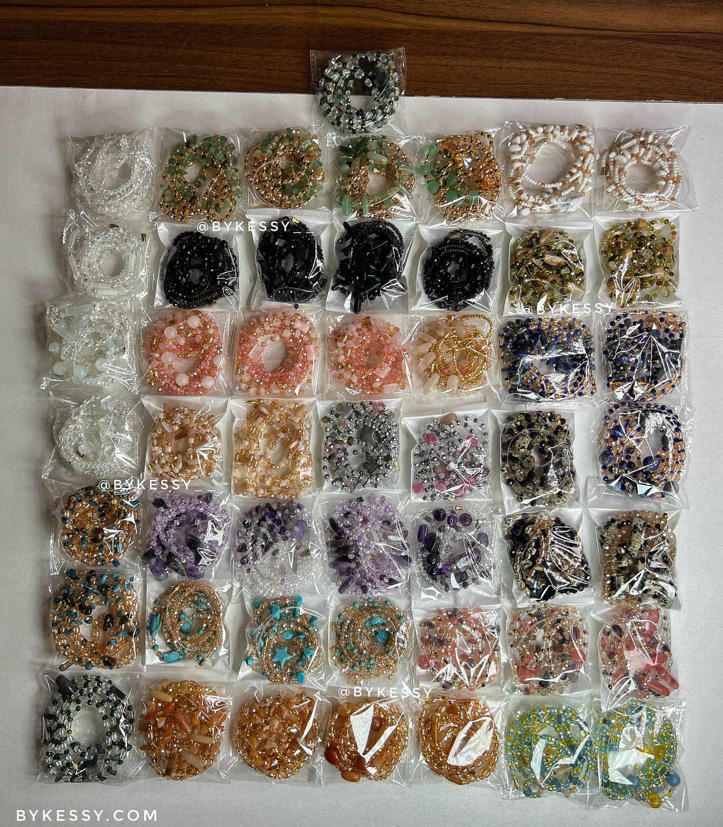 Assorted Wholesale Gemstone Healing Crystal Waist Beads – For Love, Protection, Abundance, Peace, Healing & More | Bulk Gemstone Tie-Ons & Adjustable Clasps | African Spiritual Waist Beads (20 – 1,000 Strands)