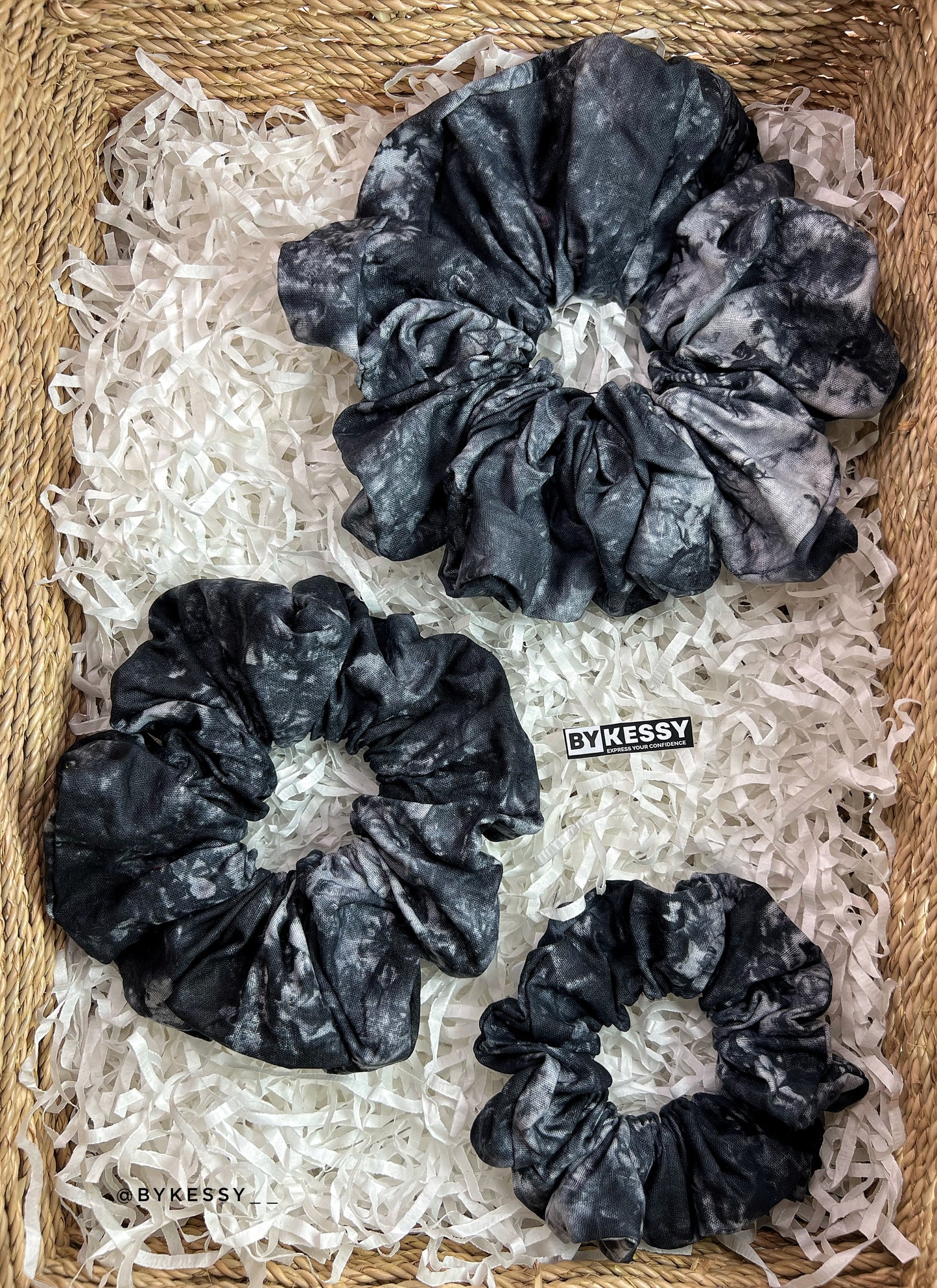 Wholesale Adire Scrunchies | African Print Hair Accessories | Hair Ruffles