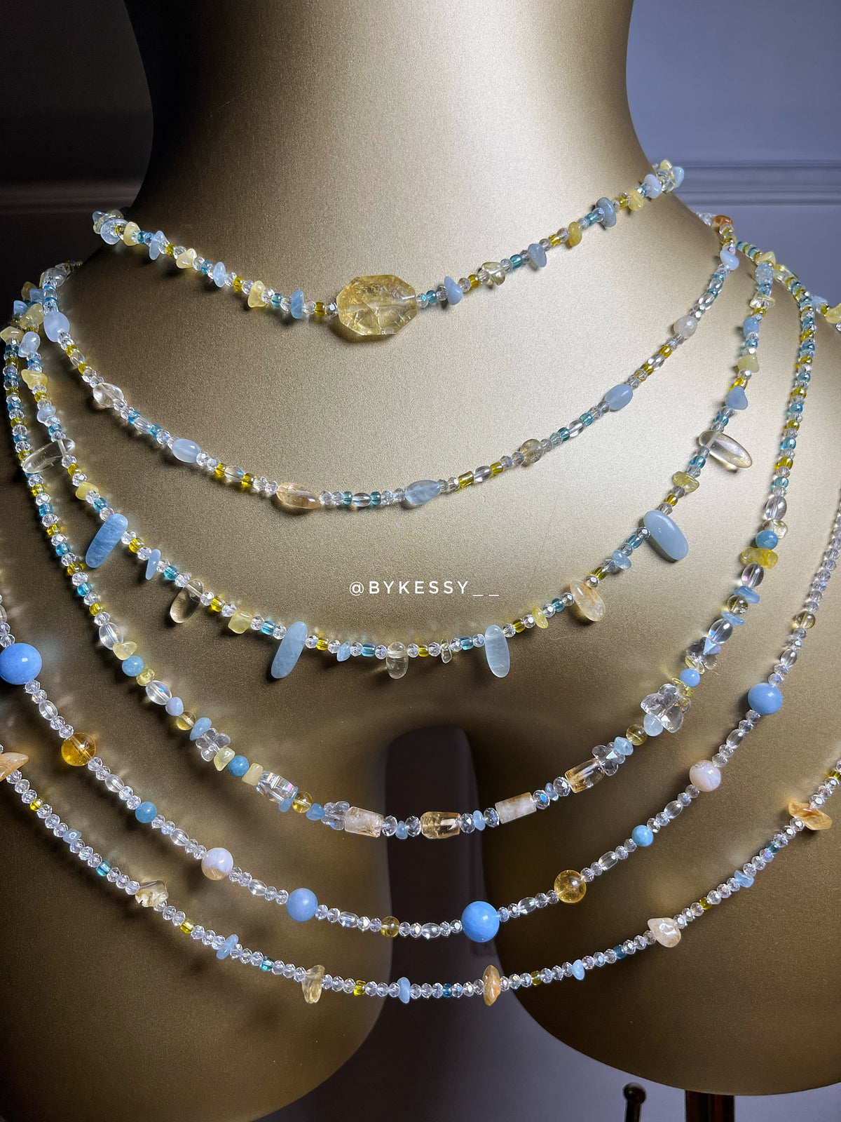 Aquamarine x Citrine Gemstone Waist Beads