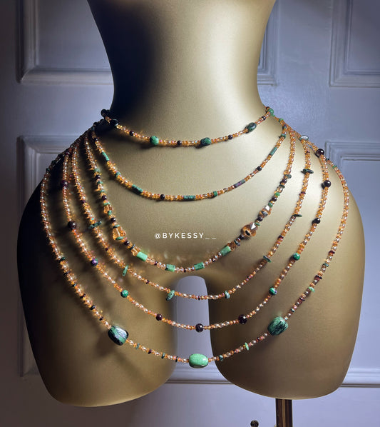 Garnet X Ruby In Zoisite Gemstone Waist Beads