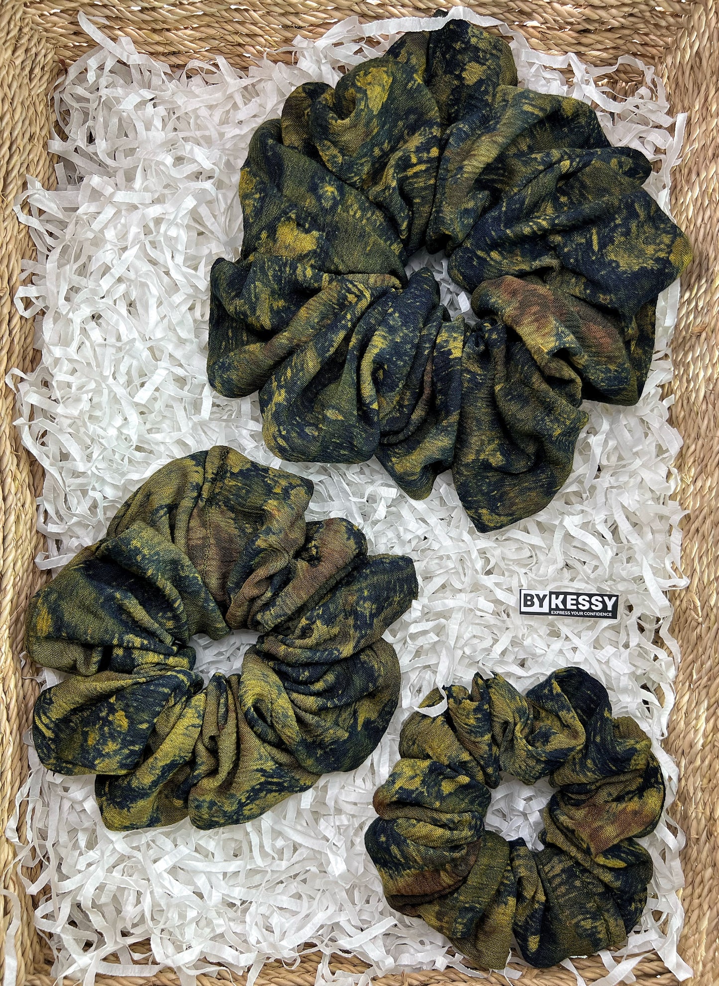 Wholesale Adire Scrunchies | African Print Hair Accessories | Hair Ruffles