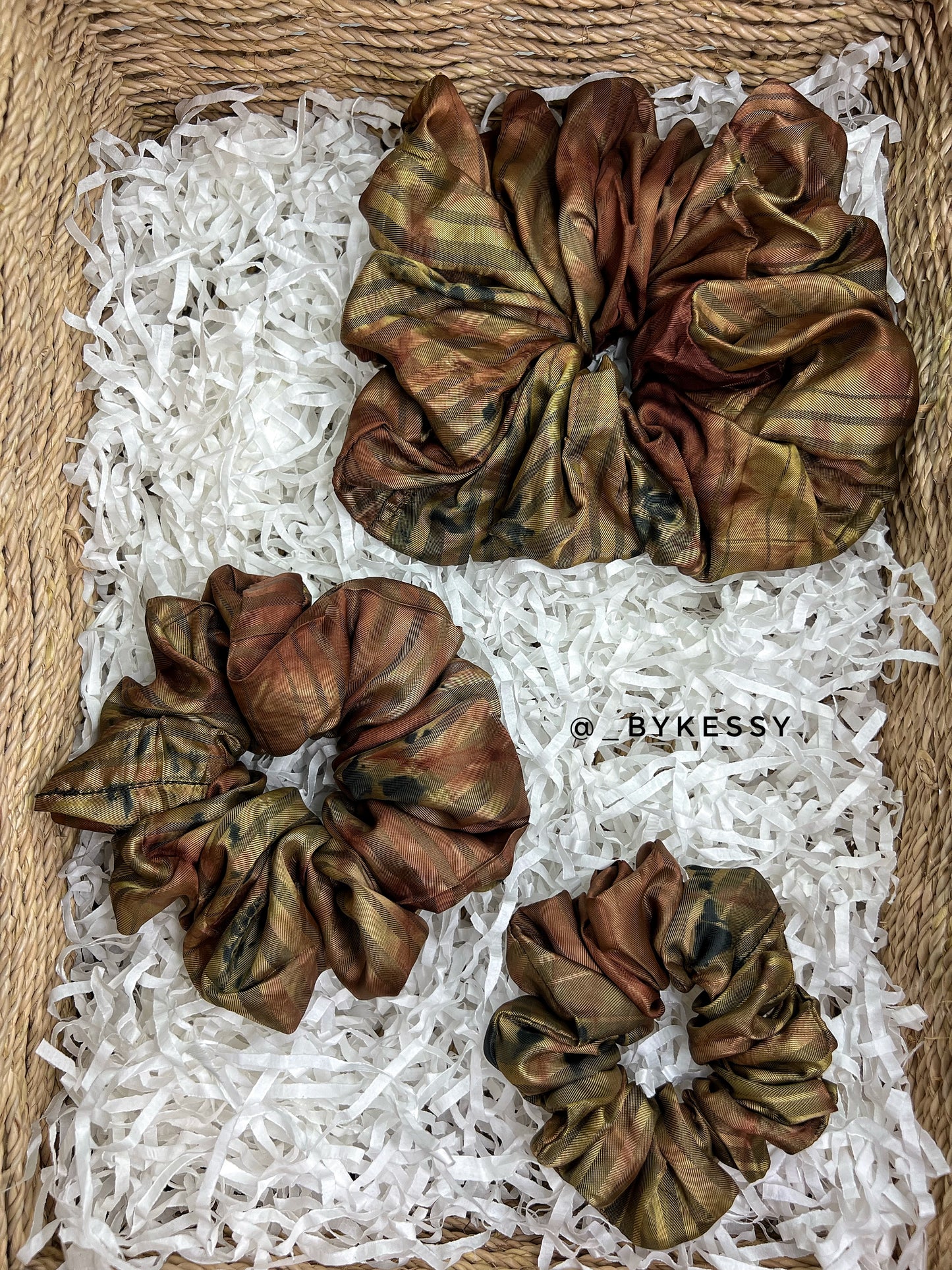 Wholesale Adire Scrunchies | African Print Hair Accessories | Hair Ruffles