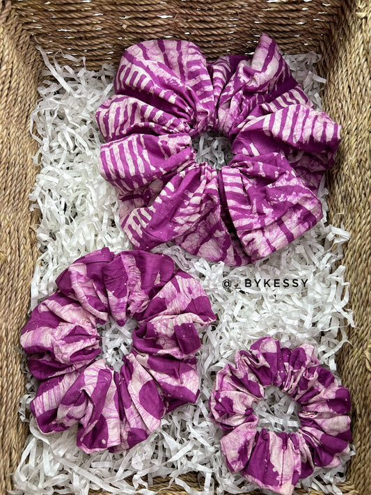 Wholesale Adire Scrunchies | African Print Hair Accessories | Hair Ruffles