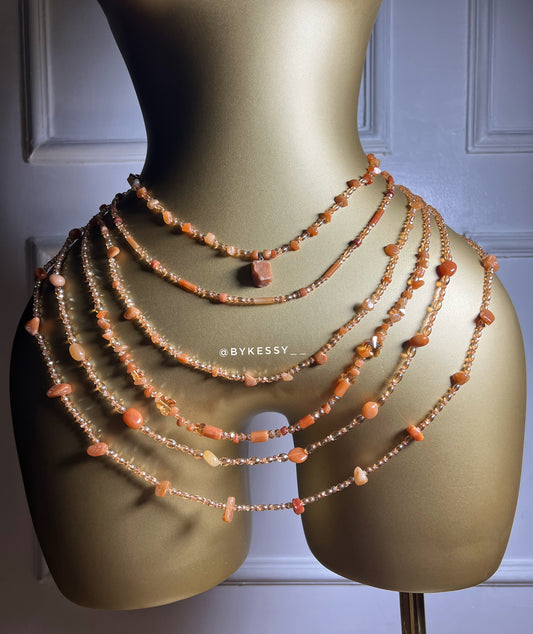 Orange Aventurine Gemstone Waist Beads