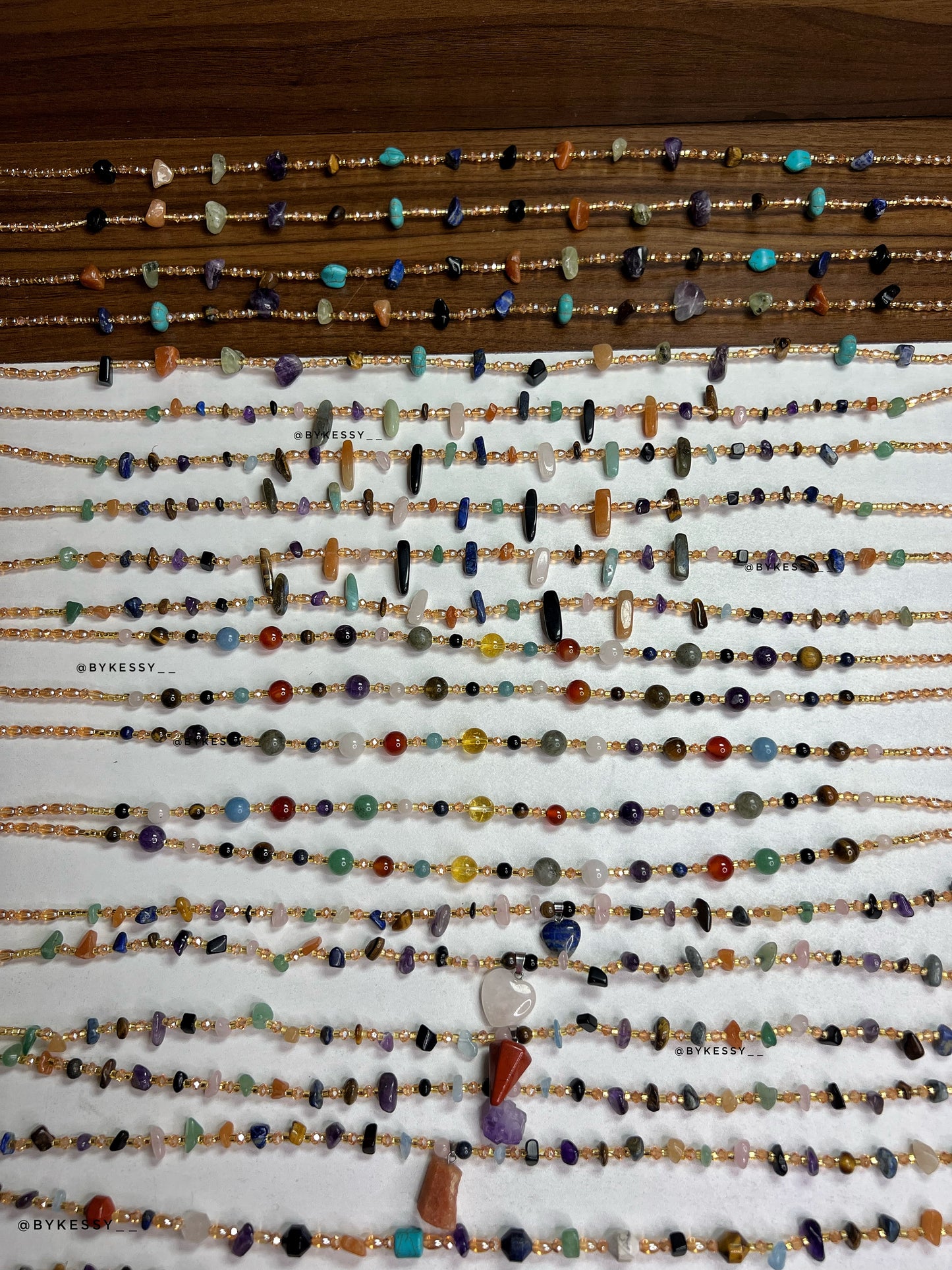 Assorted Wholesale Gemstone Healing Crystal Waist Beads – For Love, Protection, Abundance, Peace, Healing & More | Bulk Gemstone Tie-Ons & Adjustable Clasps | African Spiritual Waist Beads (20 – 1,000 Strands)