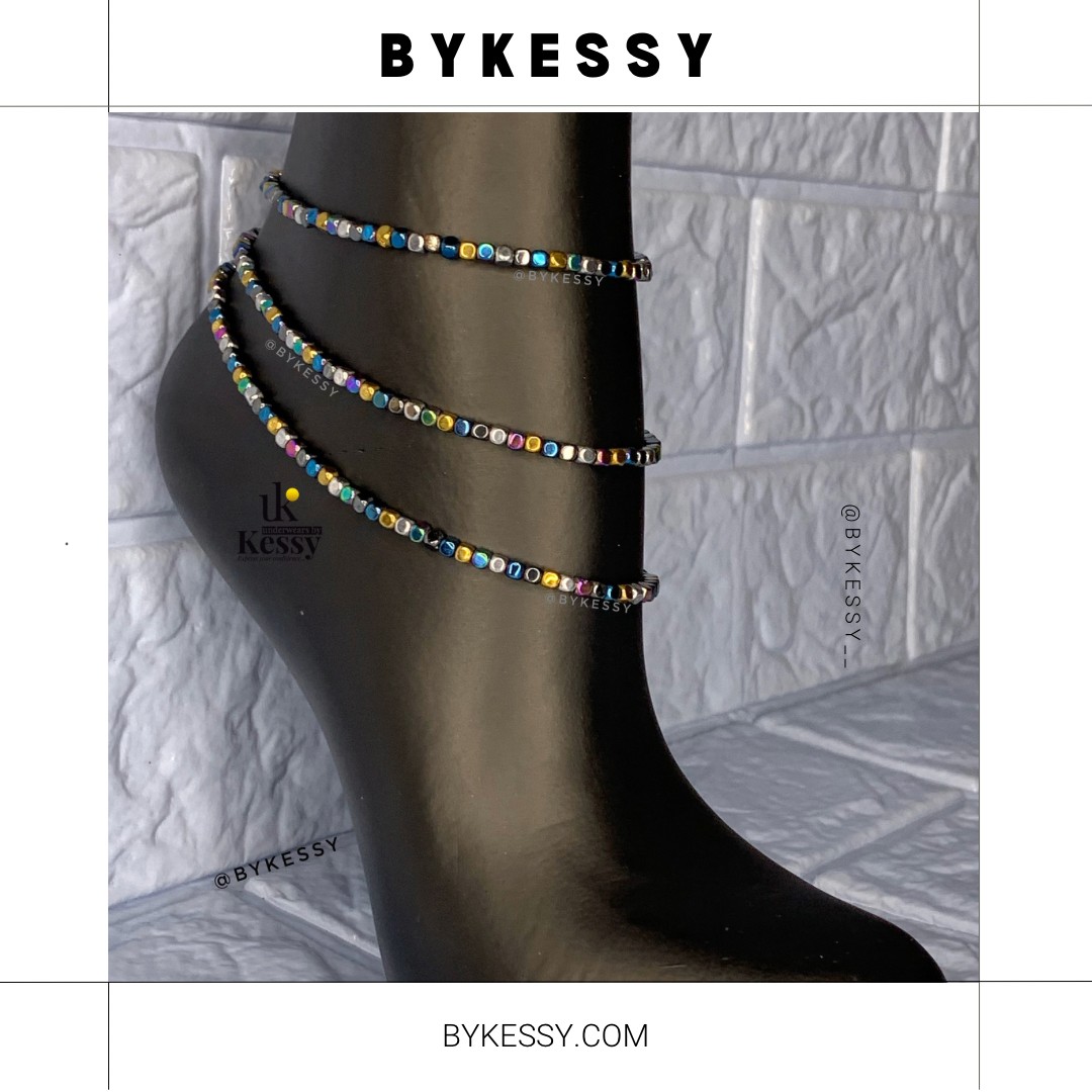 Multicolor HEMATITE Anklets