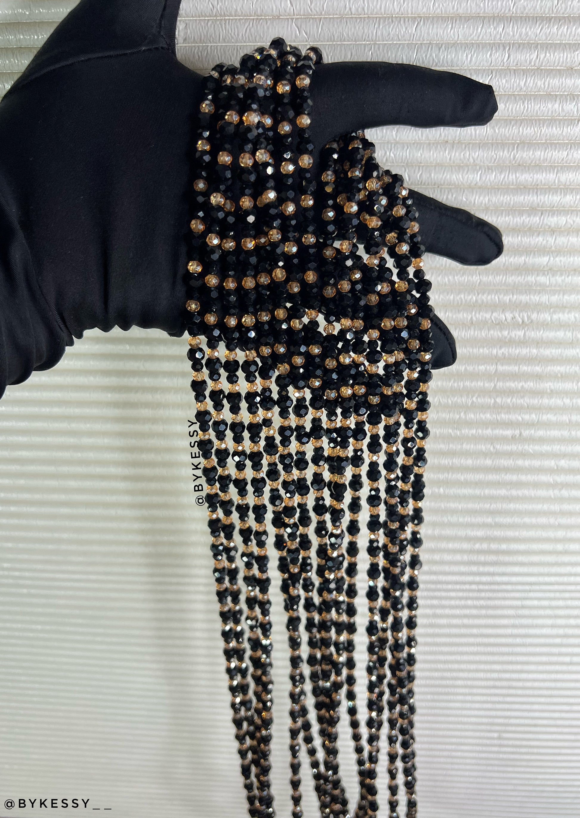 Black and gold waist beads for cultural wear, retail or wholesale