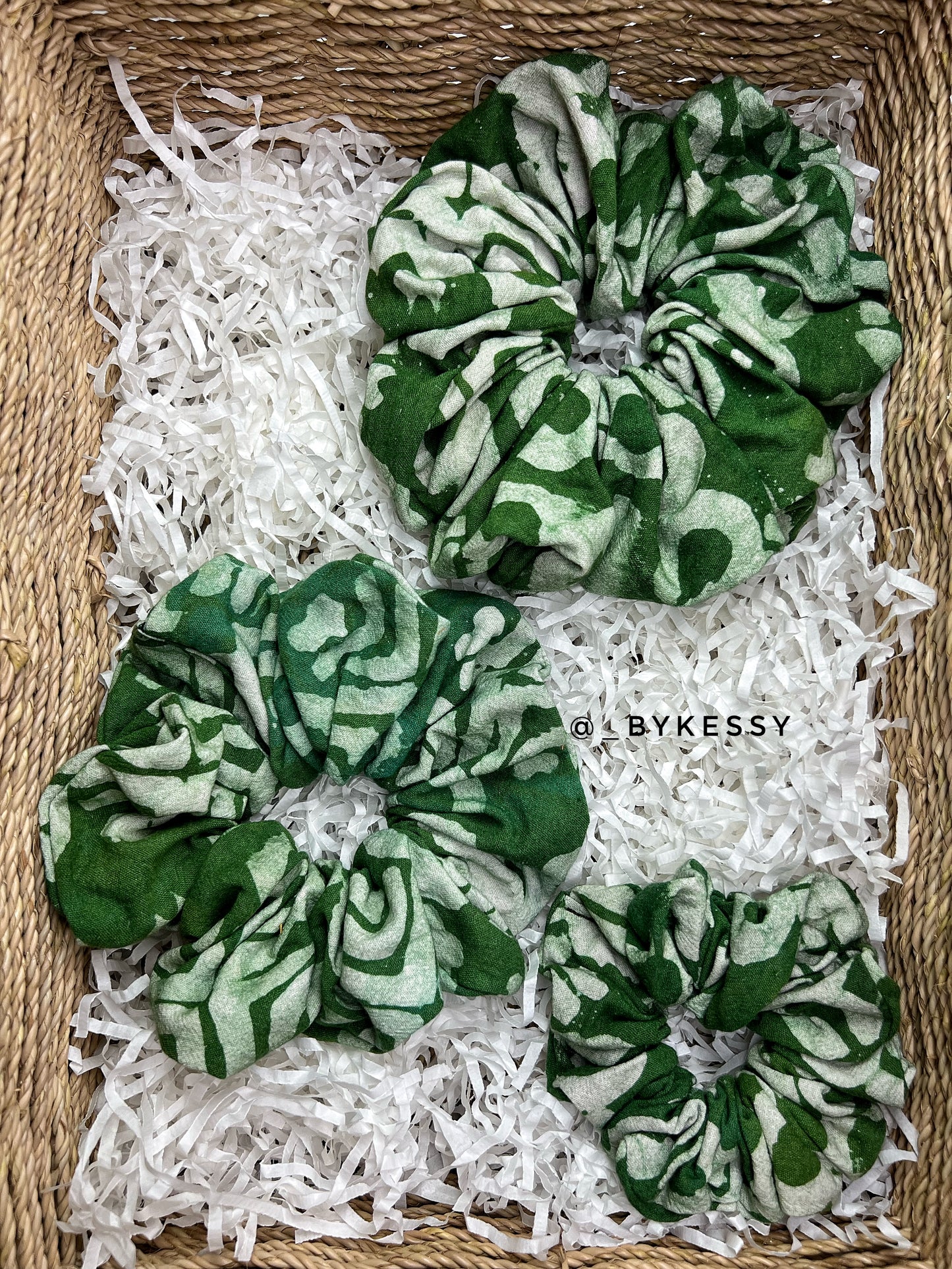Wholesale Adire Scrunchies | African Print Hair Accessories | Hair Ruffles