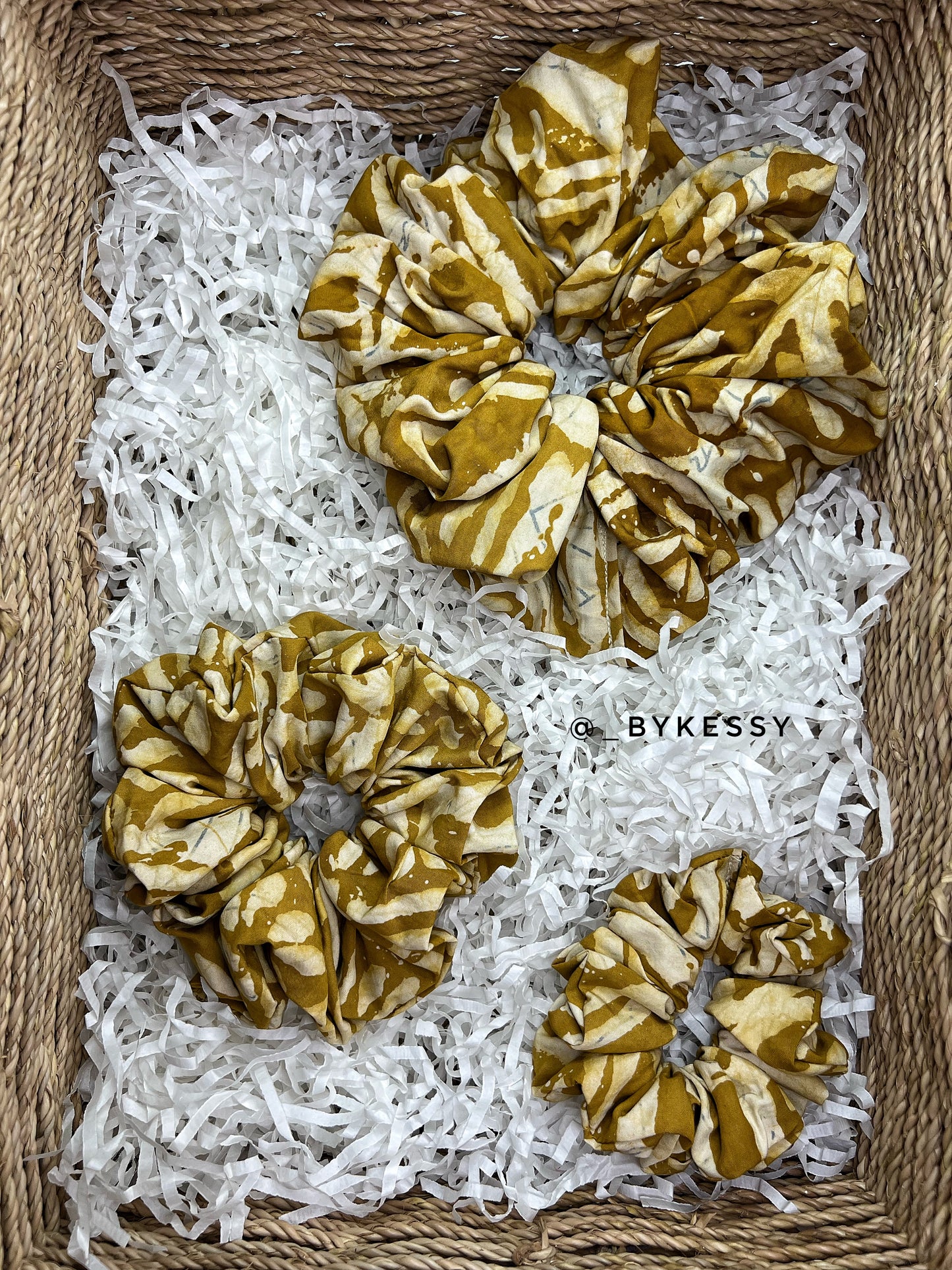 Wholesale Adire Scrunchies | African Print Hair Accessories | Hair Ruffles