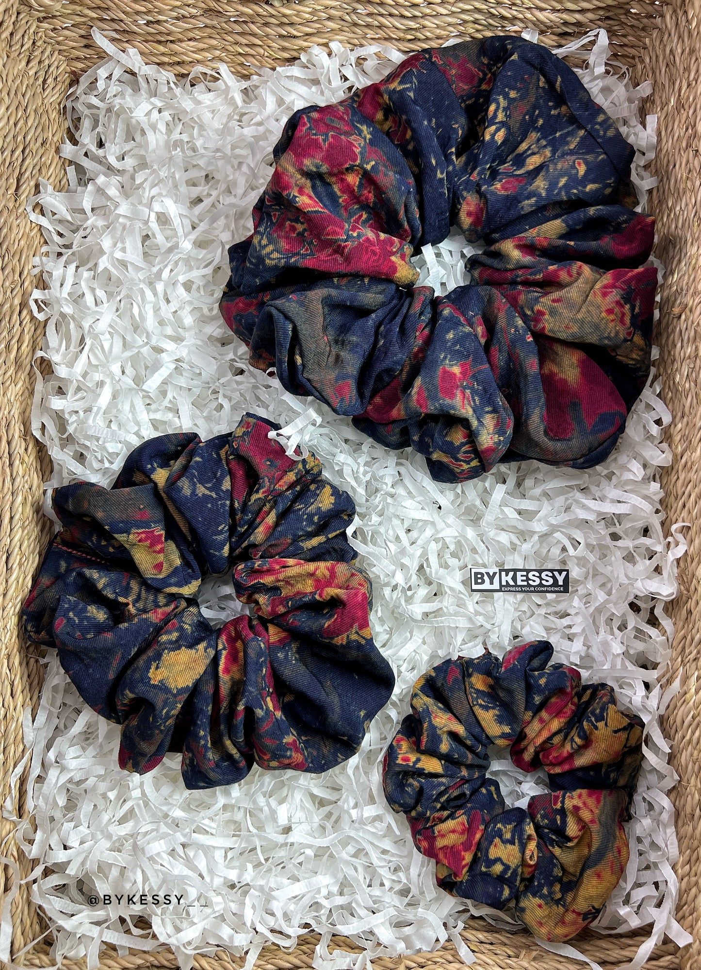 Wholesale Adire Scrunchies | African Print Hair Accessories | Hair Ruffles