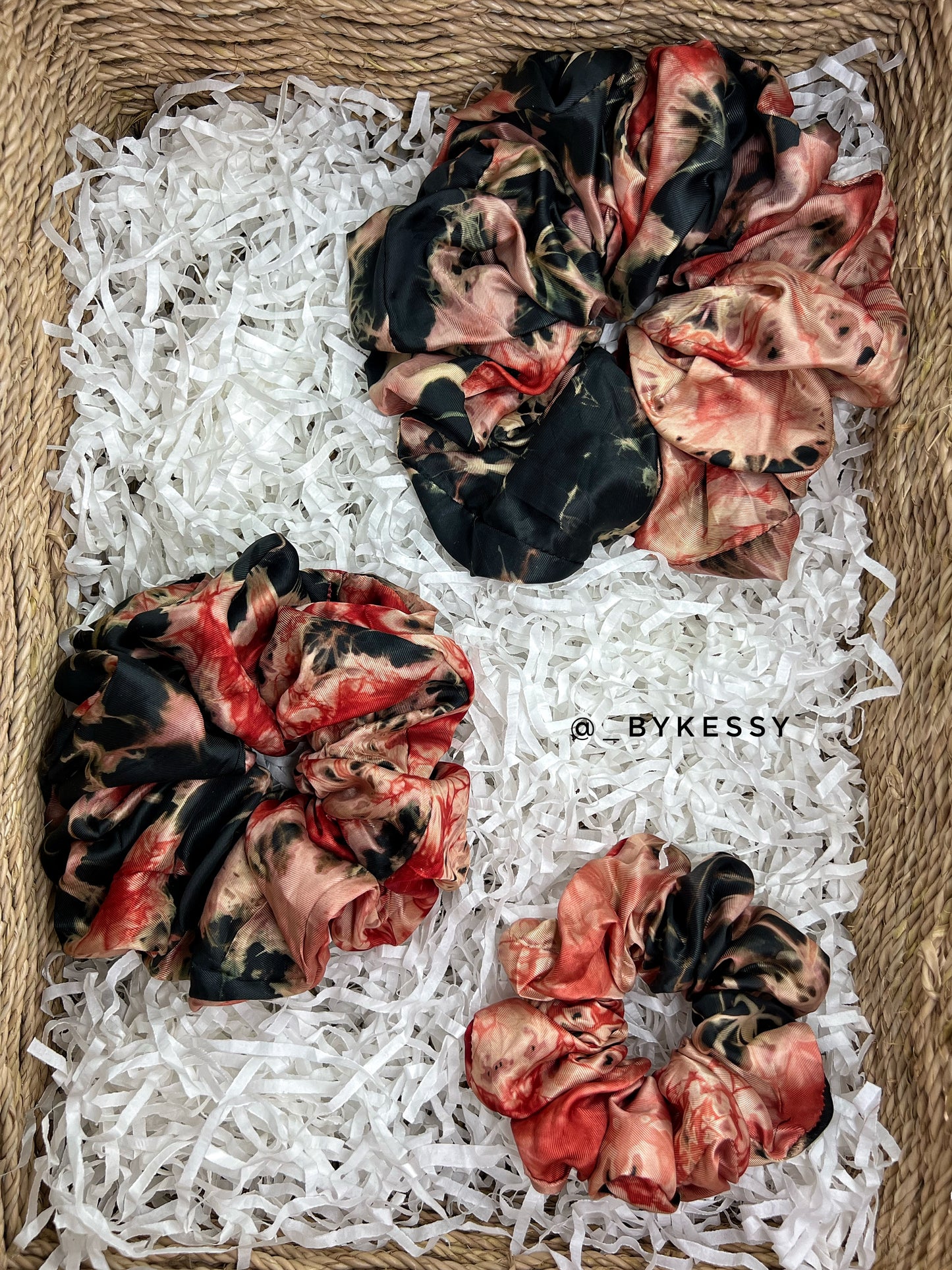 Wholesale Adire Scrunchies | African Print Hair Accessories | Hair Ruffles
