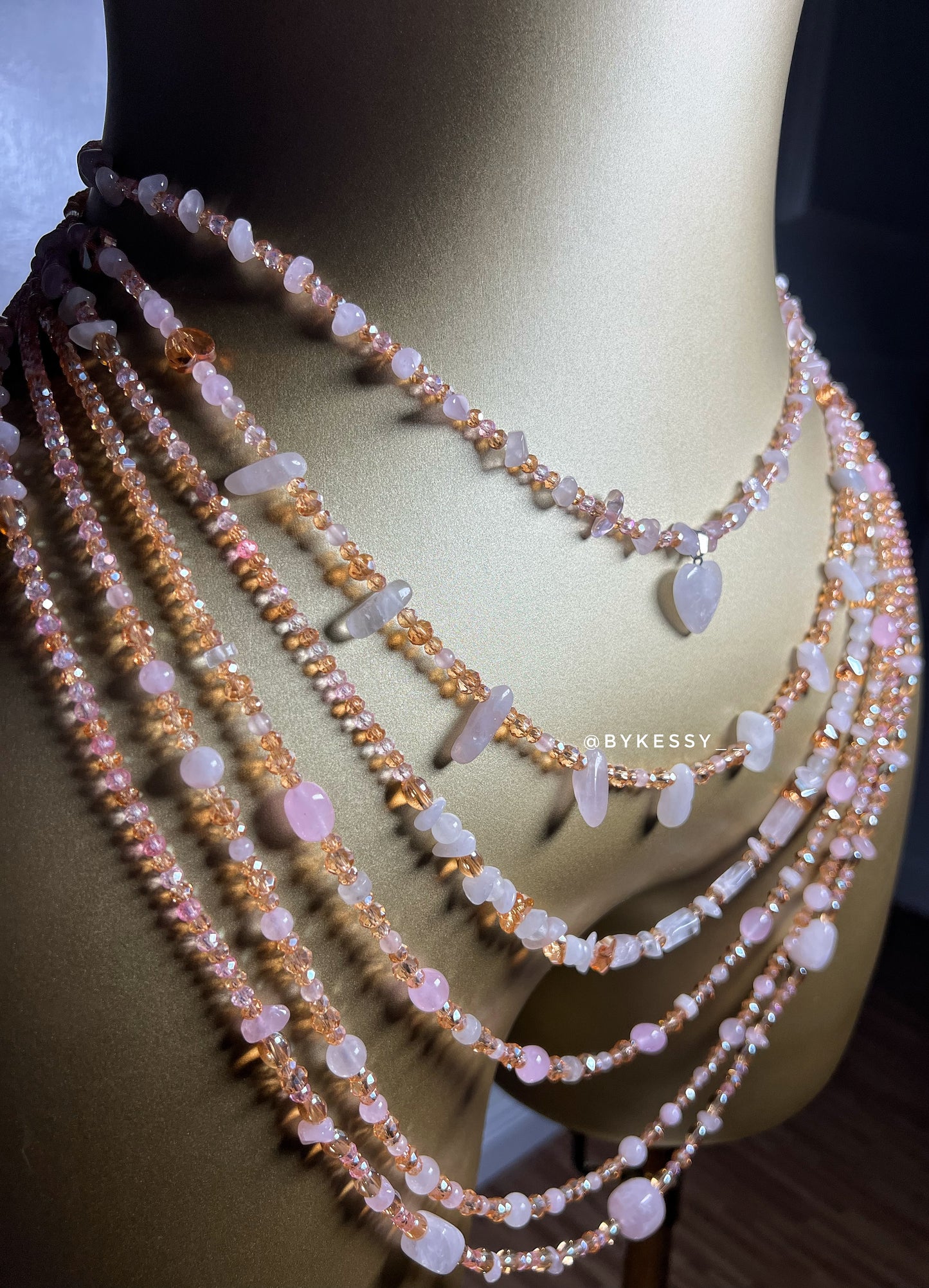 Rose Quartz Gemstone Waist Beads