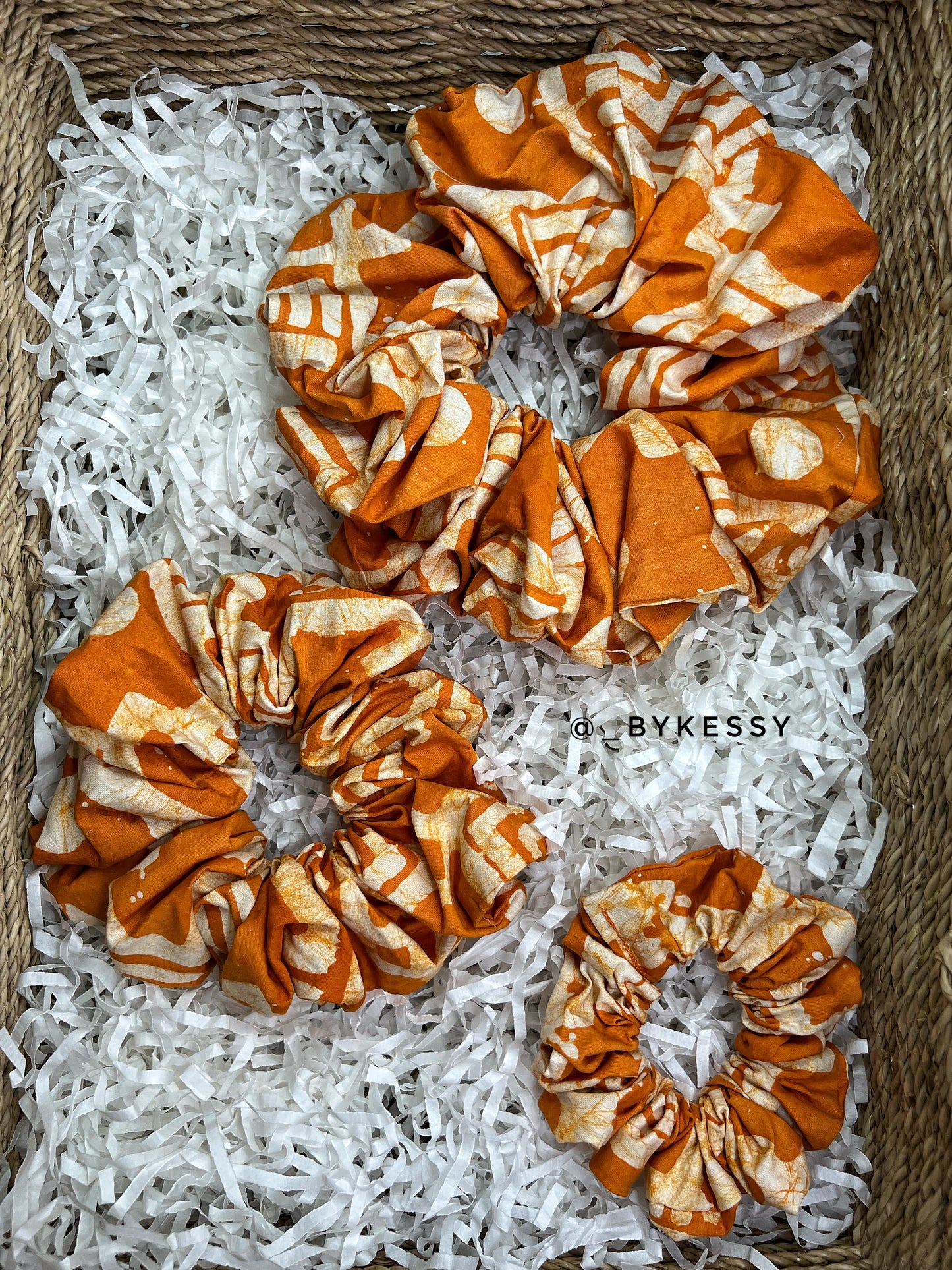 Wholesale Adire Scrunchies | African Print Hair Accessories | Hair Ruffles