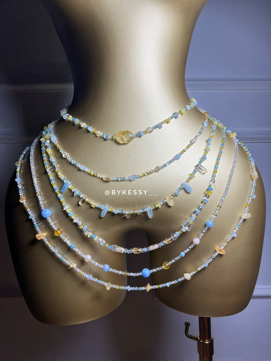 Aquamarine x Citrine Gemstone Waist Beads