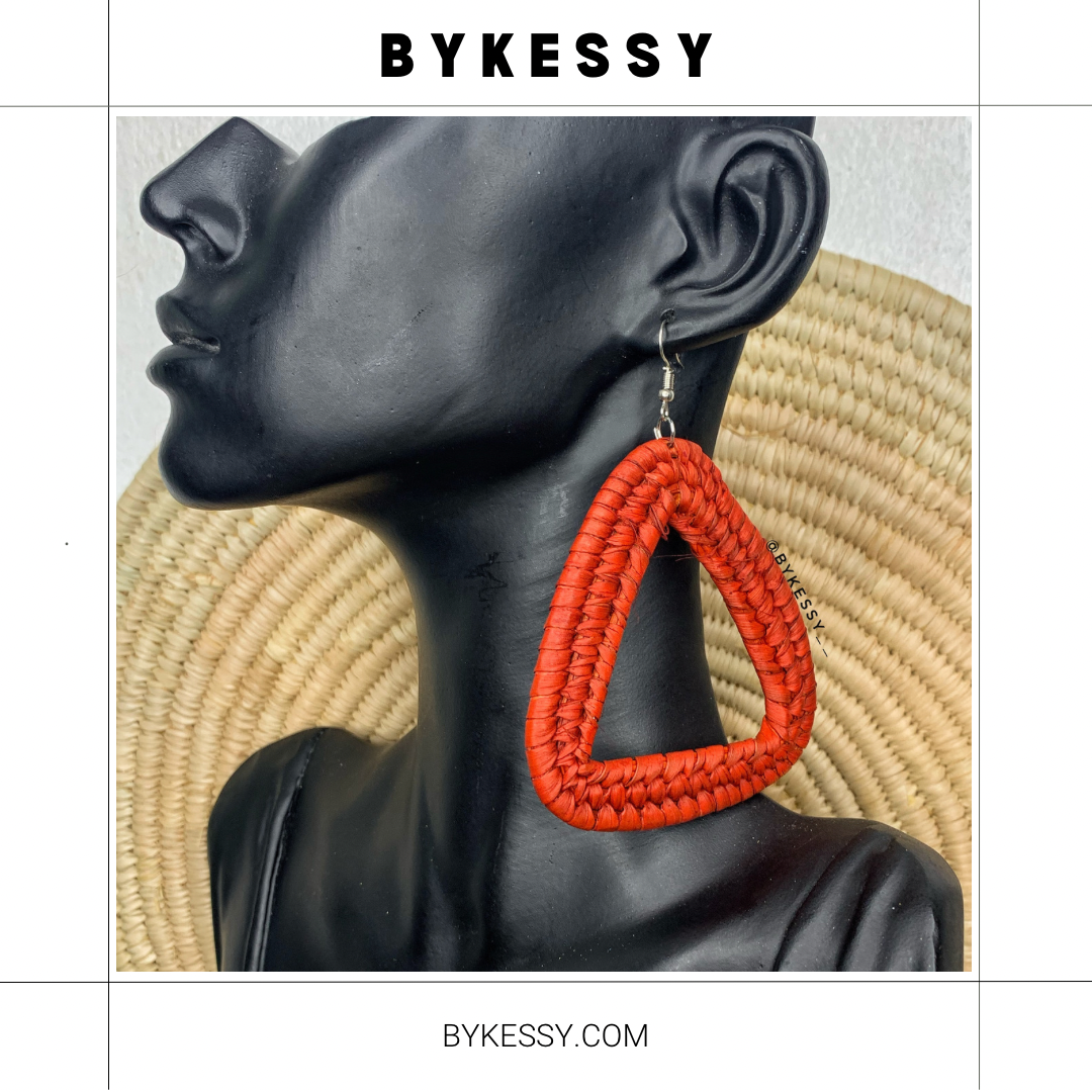 ADAEZE Triangle Raffia Earrings