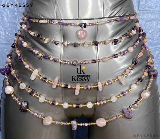 Rose Quartz X Amethyst Waist Beads | Gemstones | Crystals |