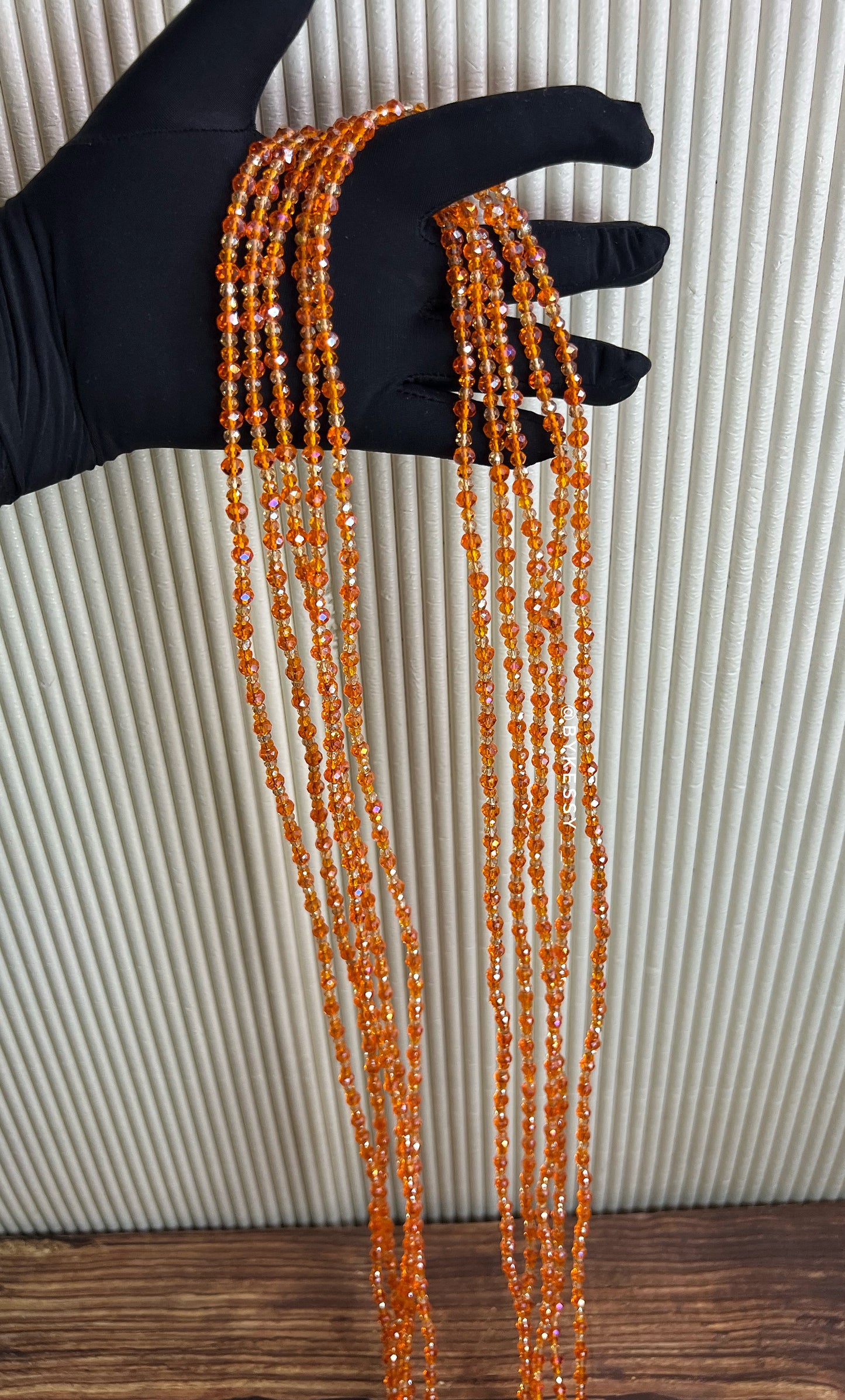 Wholesale Crystal Waist Beads | Zarah GlowVeil | Red Coral Pink Silver Gold Green Black Blue Tie Ons & Clasps Handcrafted African Waist Beads