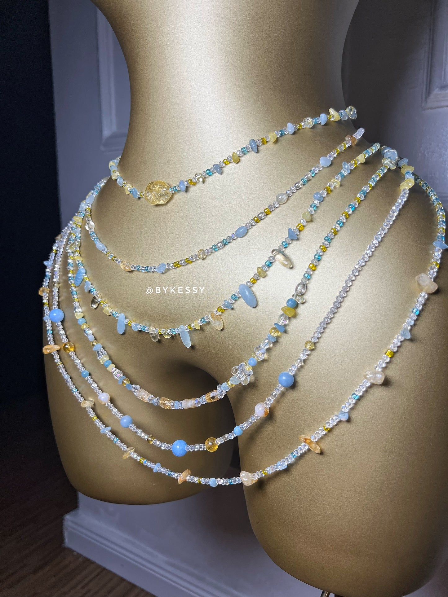 Aquamarine x Citrine Gemstone Waist Beads