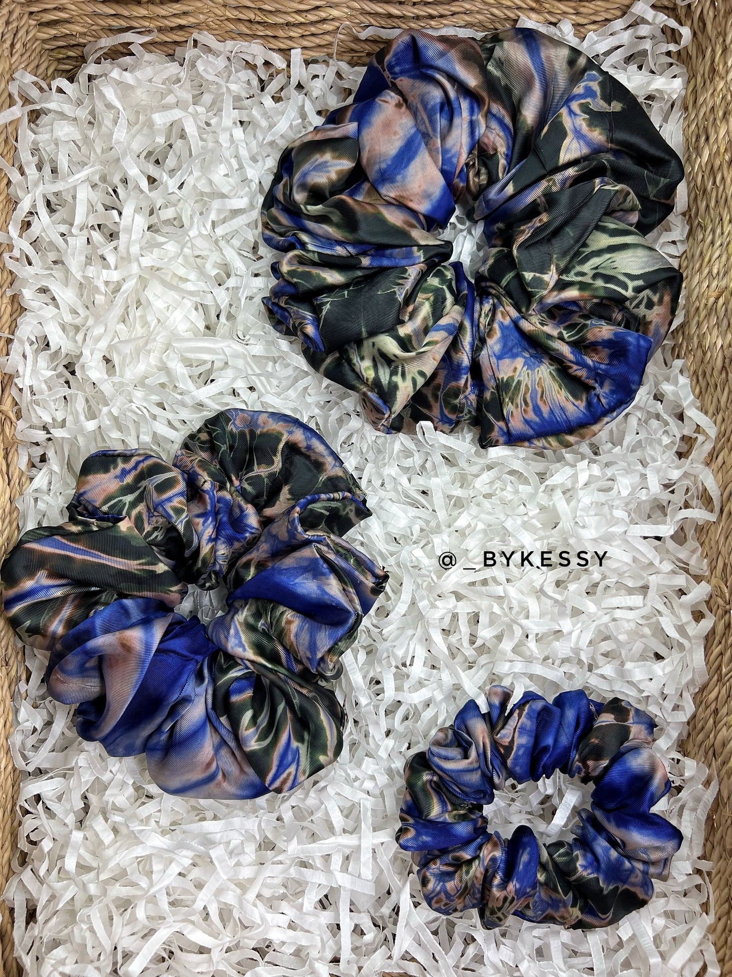 Wholesale Adire Scrunchies | African Print Hair Accessories | Hair Ruffles