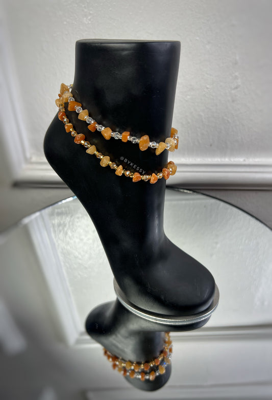 Orange Aventurine Anklets
