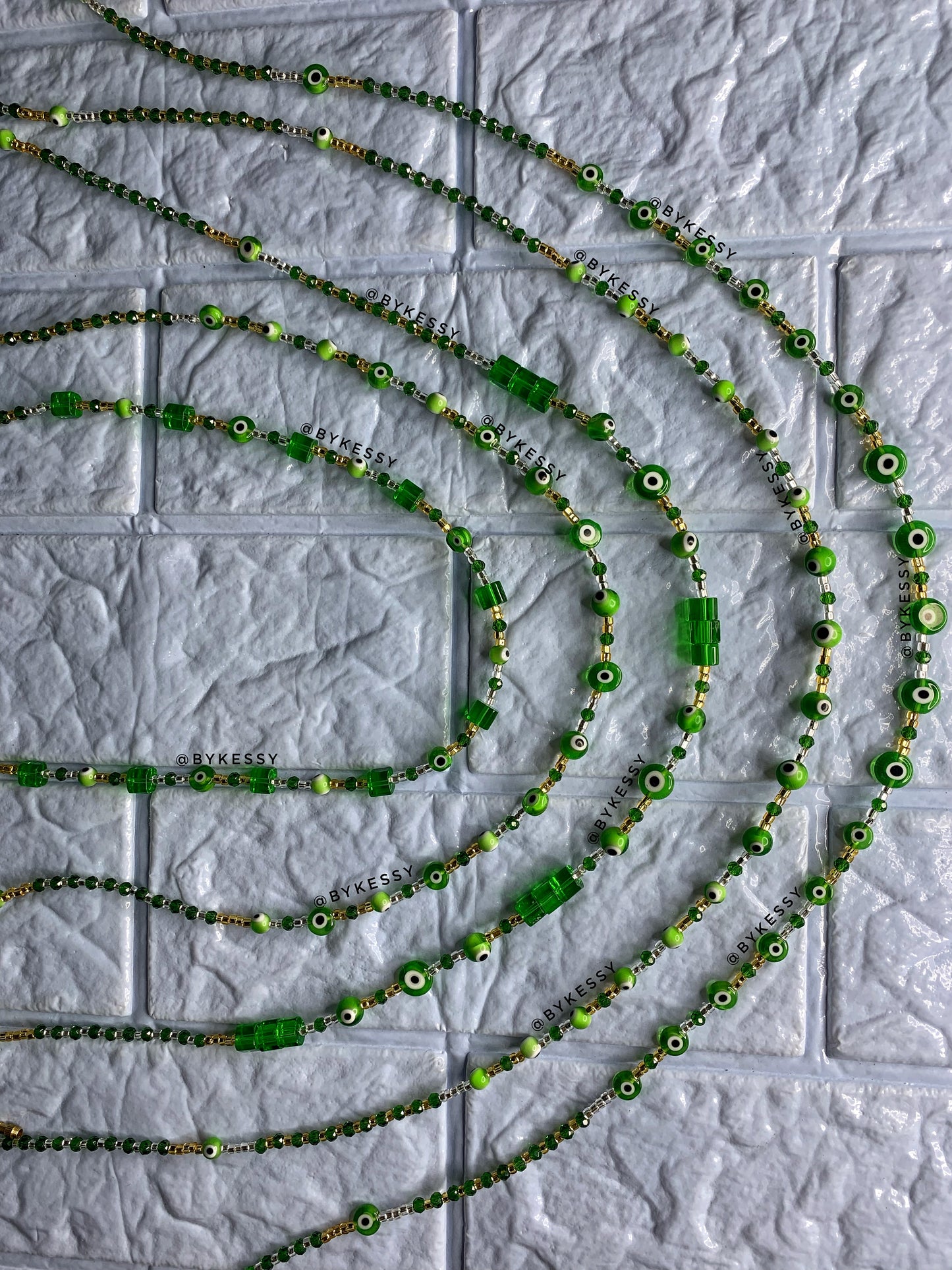 Green Evil Eye Waist Beads