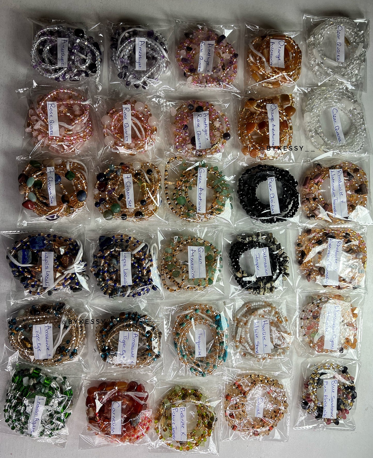 Assorted Wholesale Gemstone Healing Crystal Waist Beads – For Love, Protection, Abundance, Peace, Healing & More | Bulk Gemstone Tie-Ons & Adjustable Clasps | African Spiritual Waist Beads (20 – 1,000 Strands)