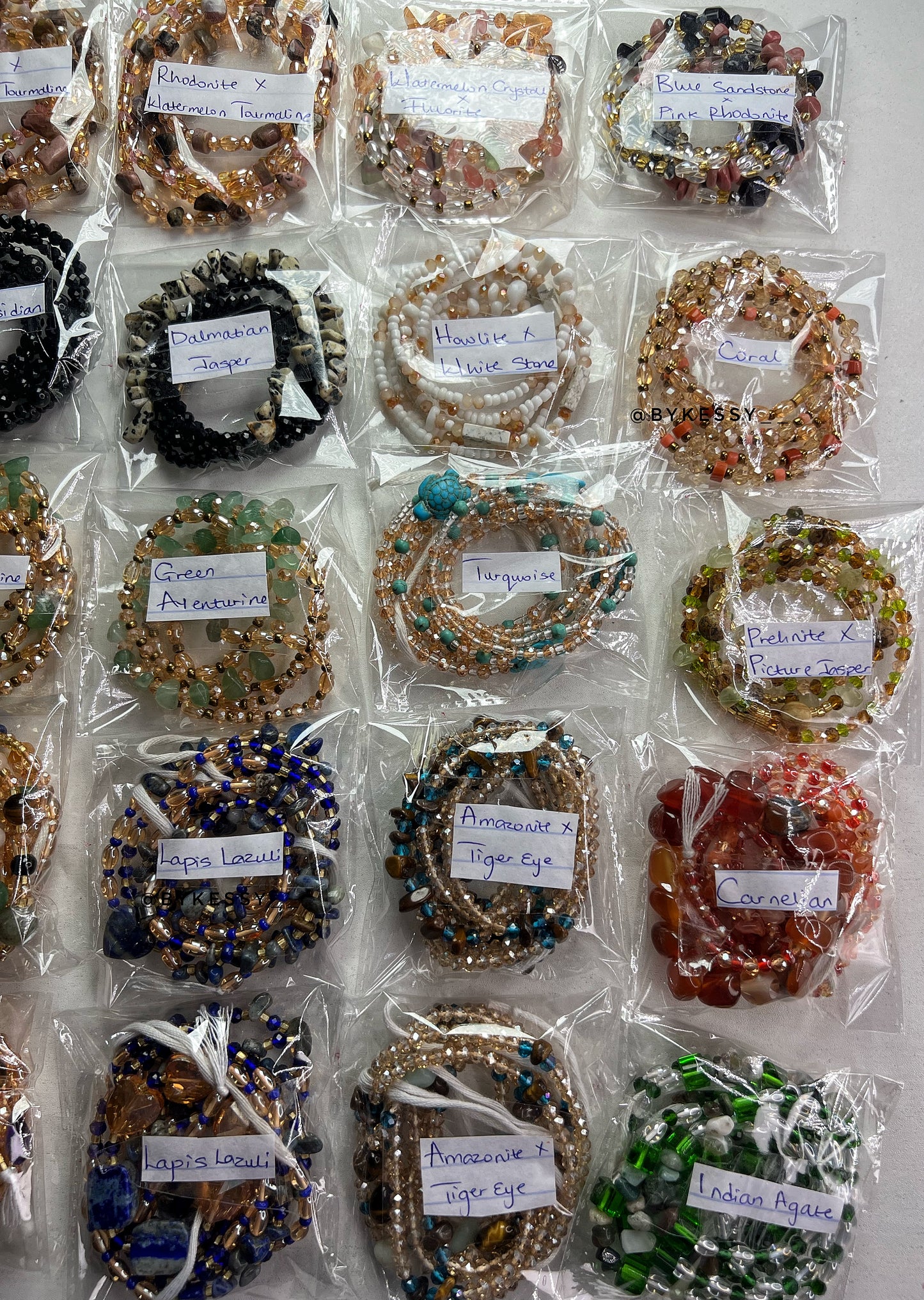 Assorted Wholesale Gemstone Healing Crystal Waist Beads – For Love, Protection, Abundance, Peace, Healing & More | Bulk Gemstone Tie-Ons & Adjustable Clasps | African Spiritual Waist Beads (20 – 1,000 Strands)