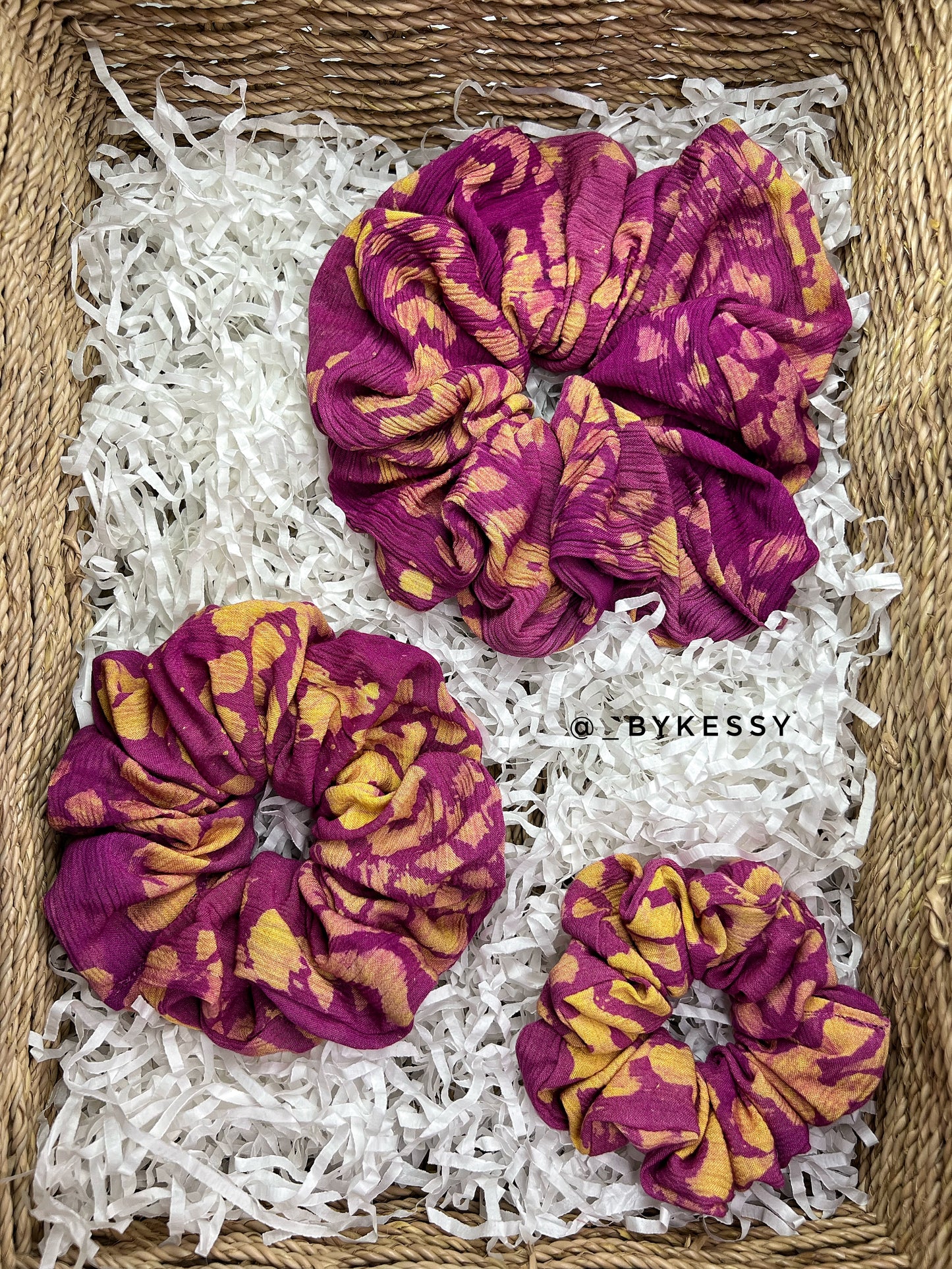 Wholesale Adire Scrunchies | African Print Hair Accessories | Hair Ruffles