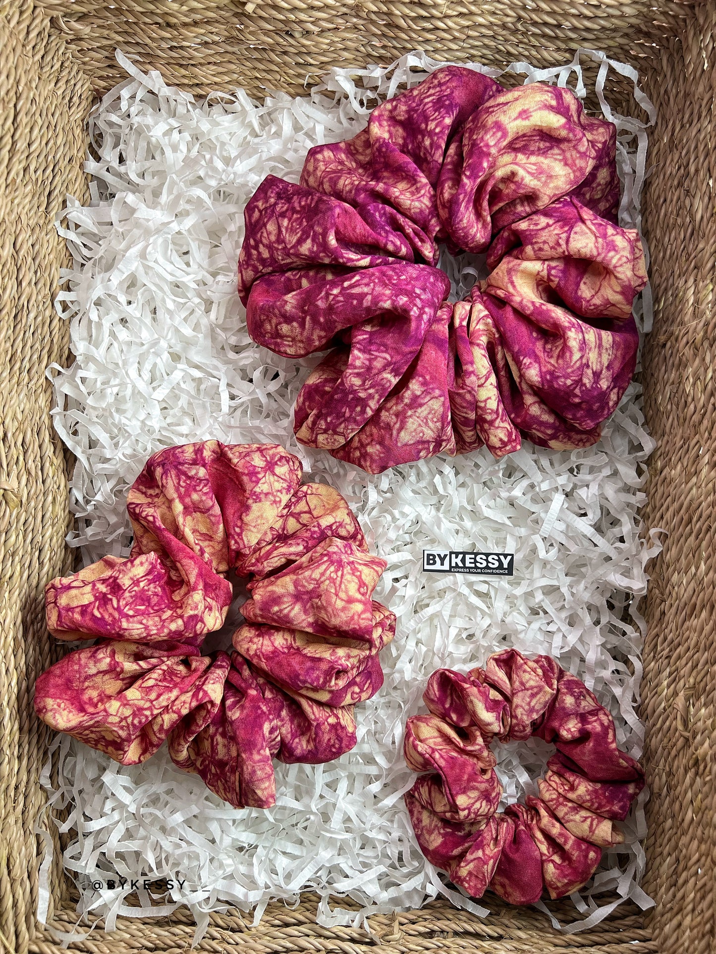 Wholesale Adire Scrunchies | African Print Hair Accessories | Hair Ruffles