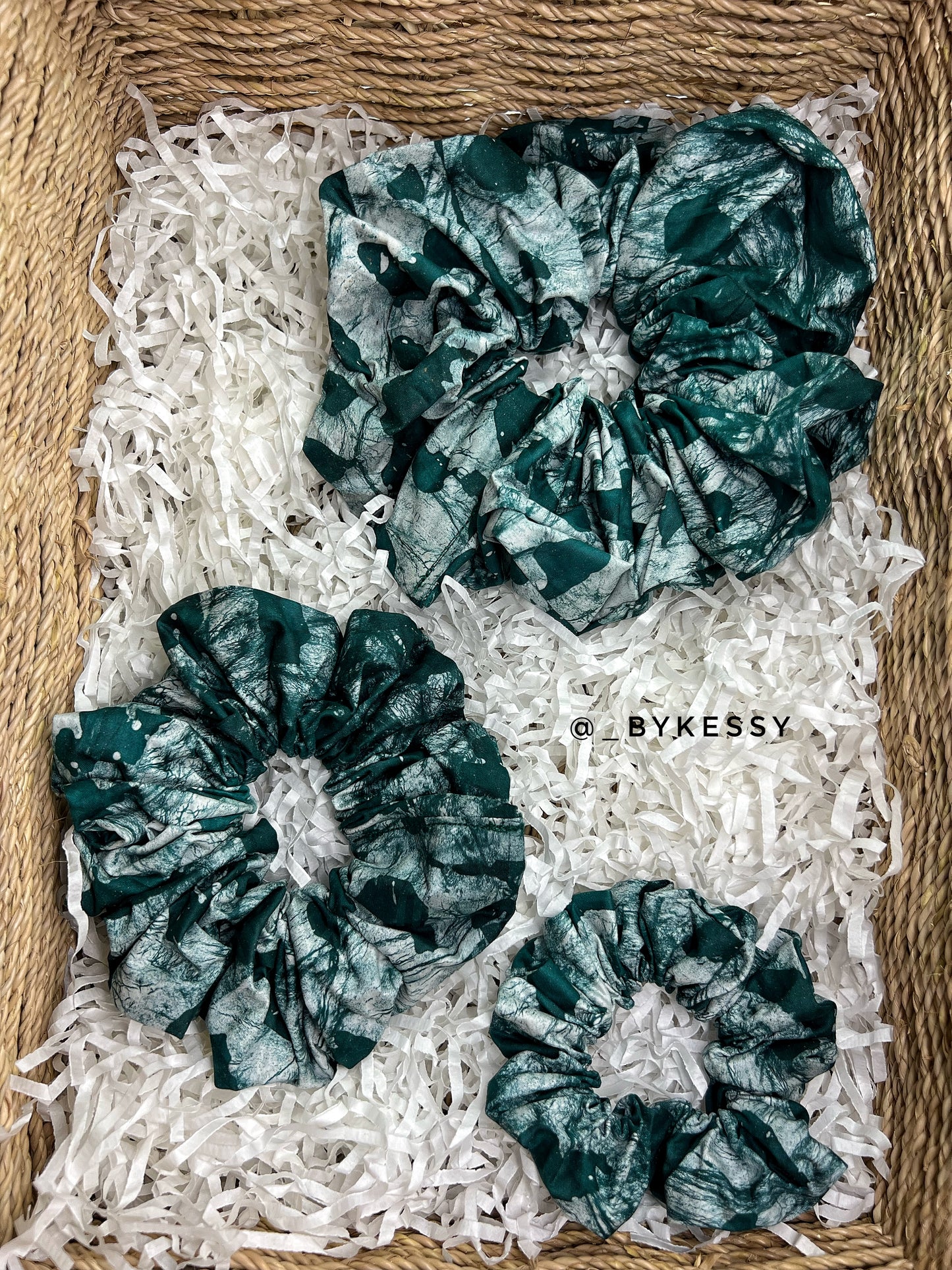 Wholesale Adire Scrunchies | African Print Hair Accessories | Hair Ruffles