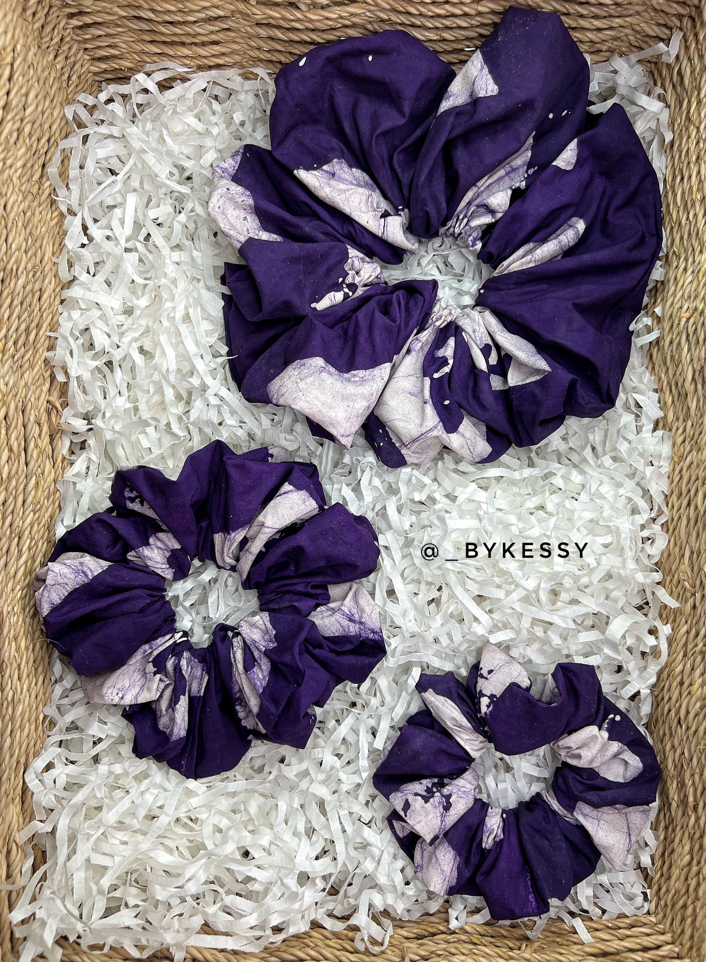 Wholesale Adire Scrunchies | African Print Hair Accessories | Hair Ruffles