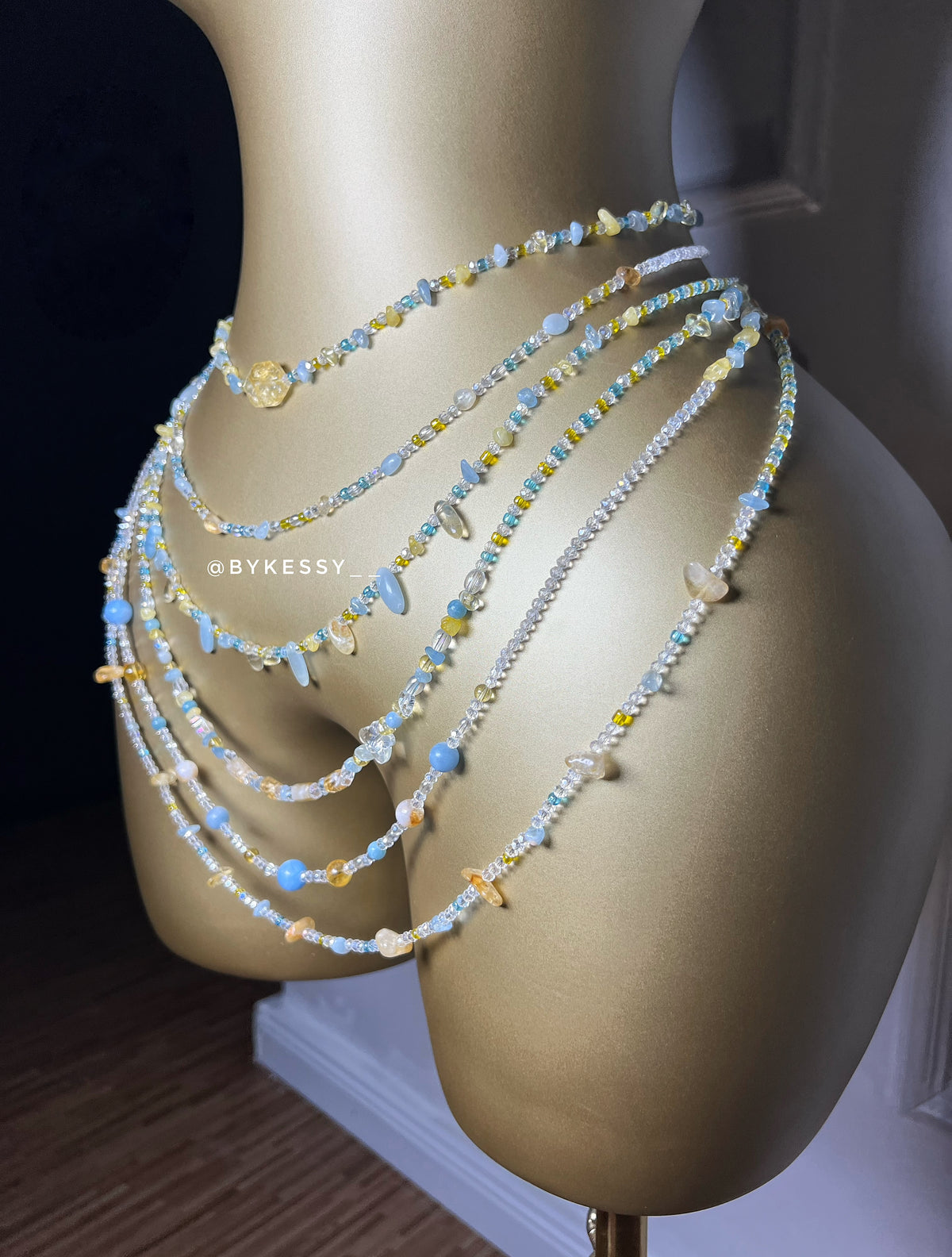 Aquamarine x Citrine Gemstone Waist Beads