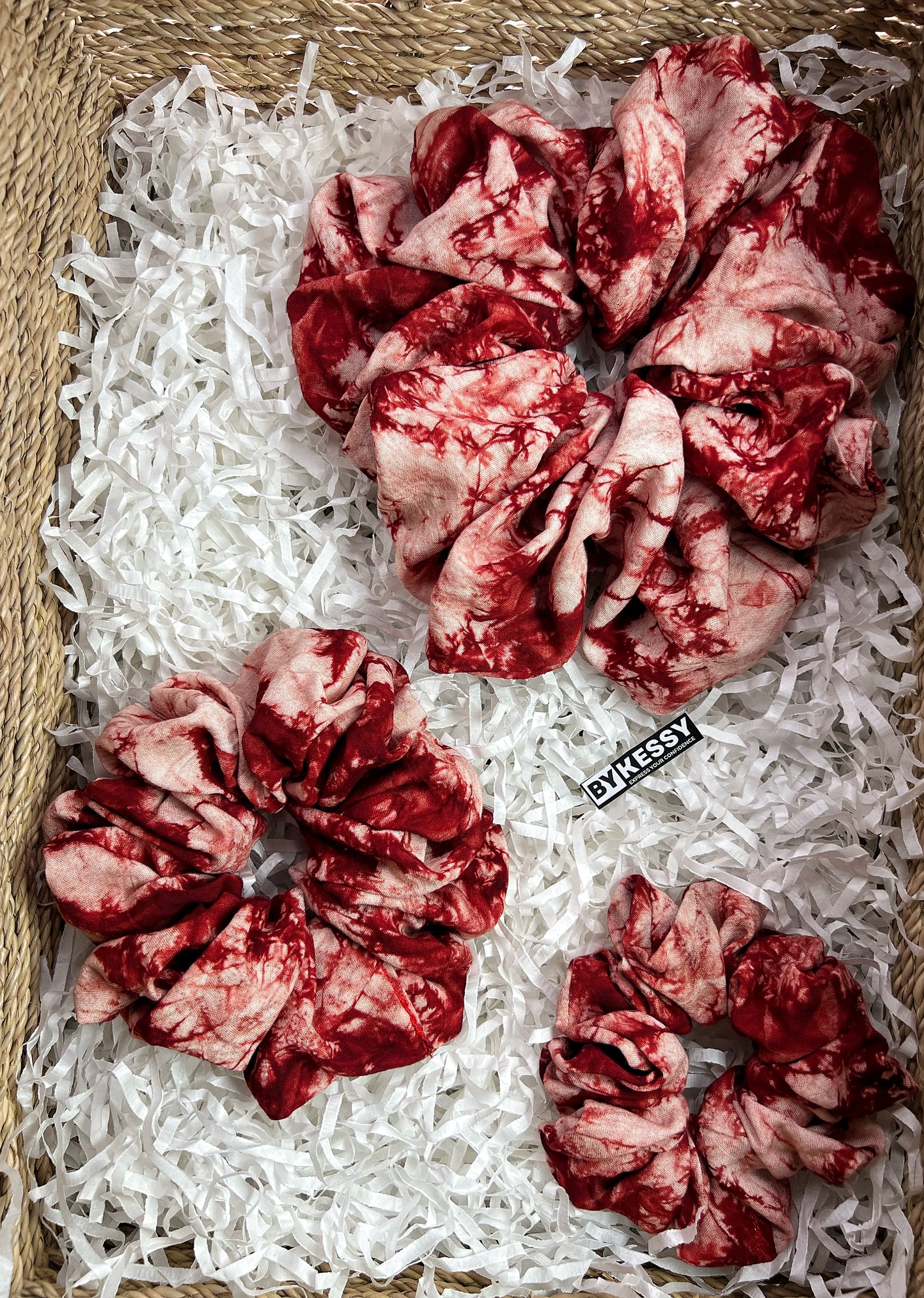 Wholesale Adire Scrunchies | African Print Hair Accessories | Hair Ruffles