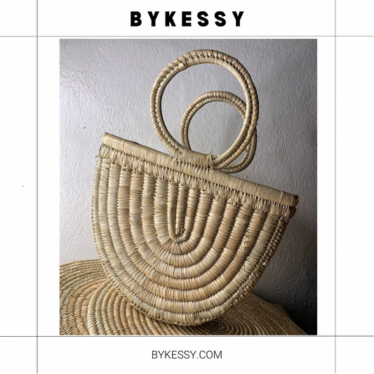 EZE NWANYI Midi Natural Raffia Straw Bag