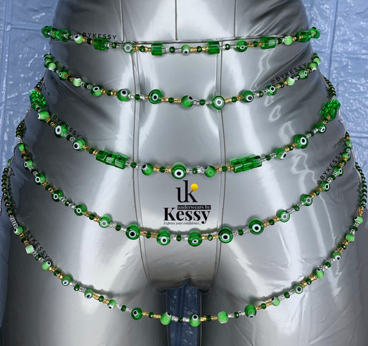 Green Evil Eye Waist Beads