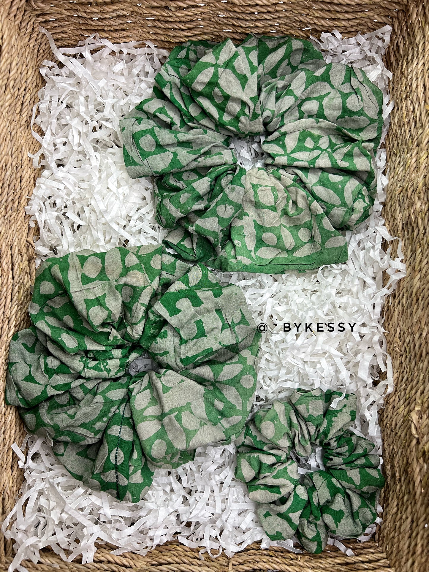 Wholesale Adire Scrunchies | African Print Hair Accessories | Hair Ruffles