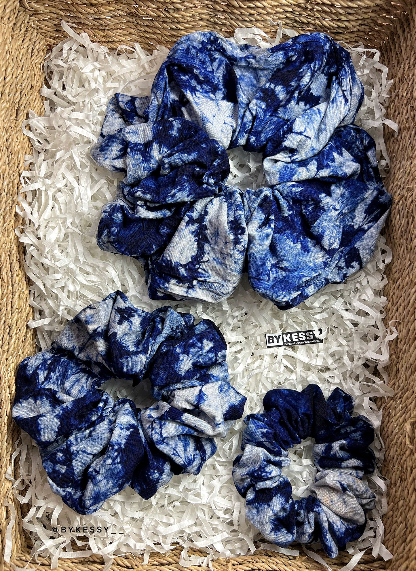 Wholesale Adire Scrunchies | African Print Hair Accessories | Hair Ruffles