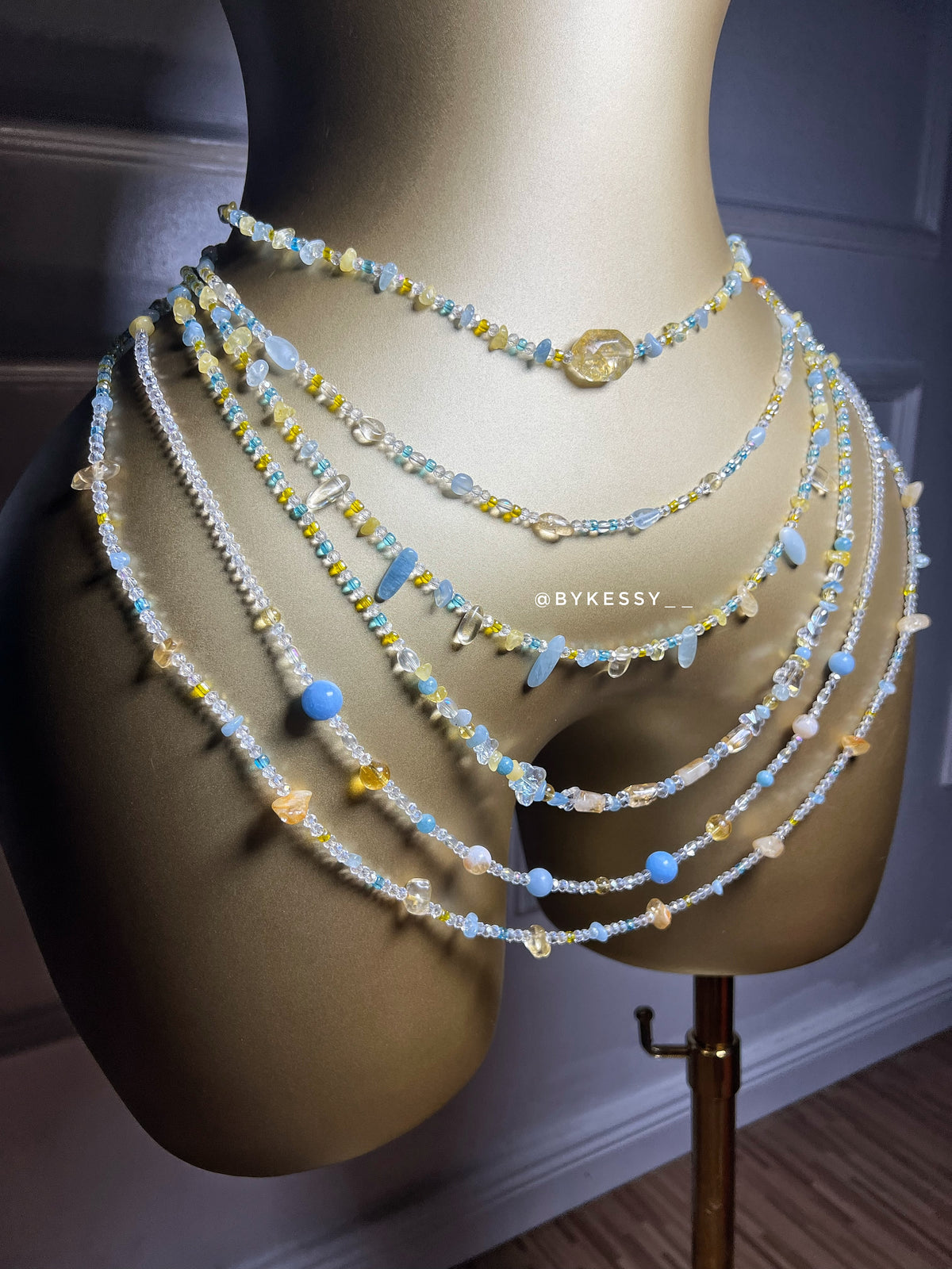 Aquamarine x Citrine Gemstone Waist Beads